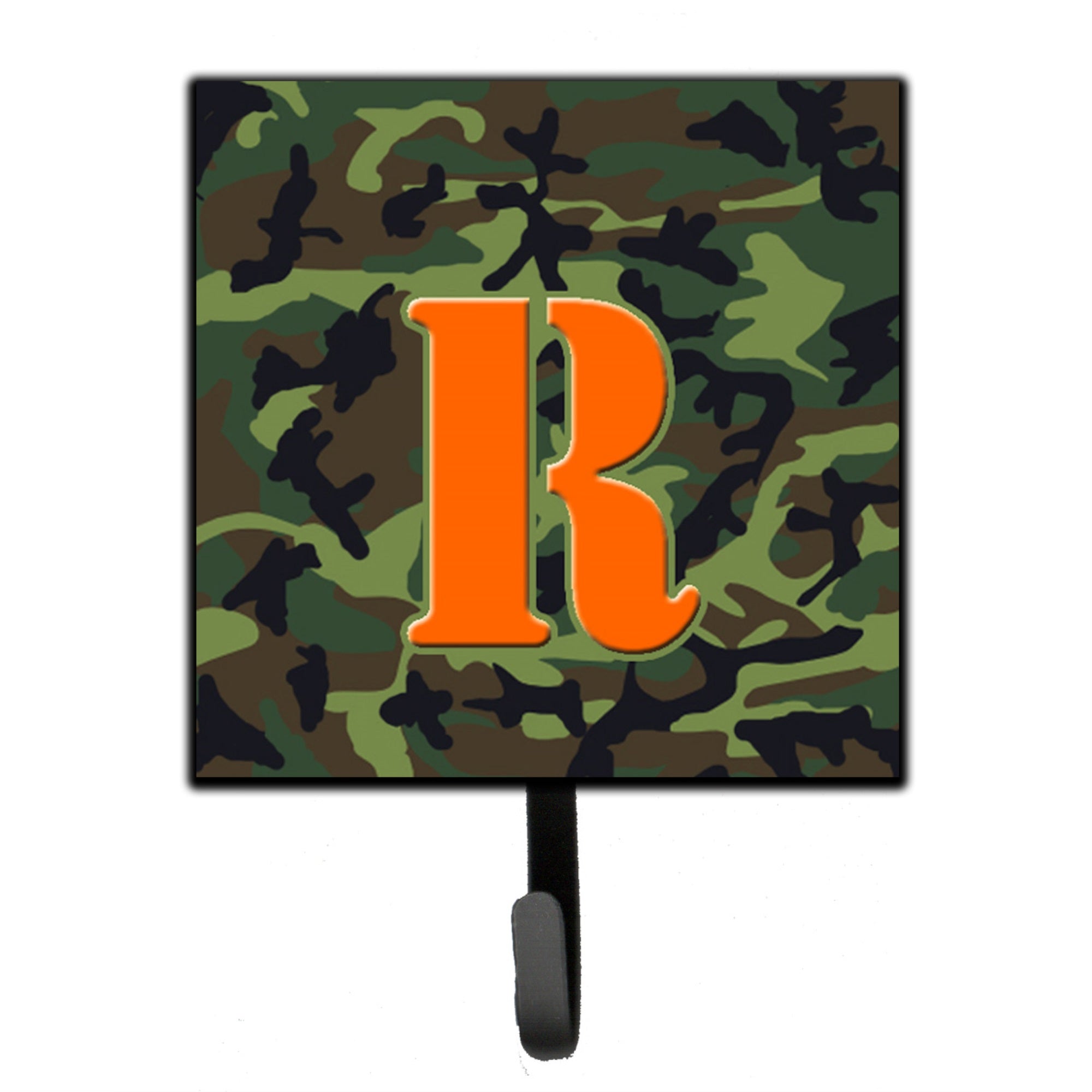 Letter R Monogram - Camo Green Leash Or Key Holder