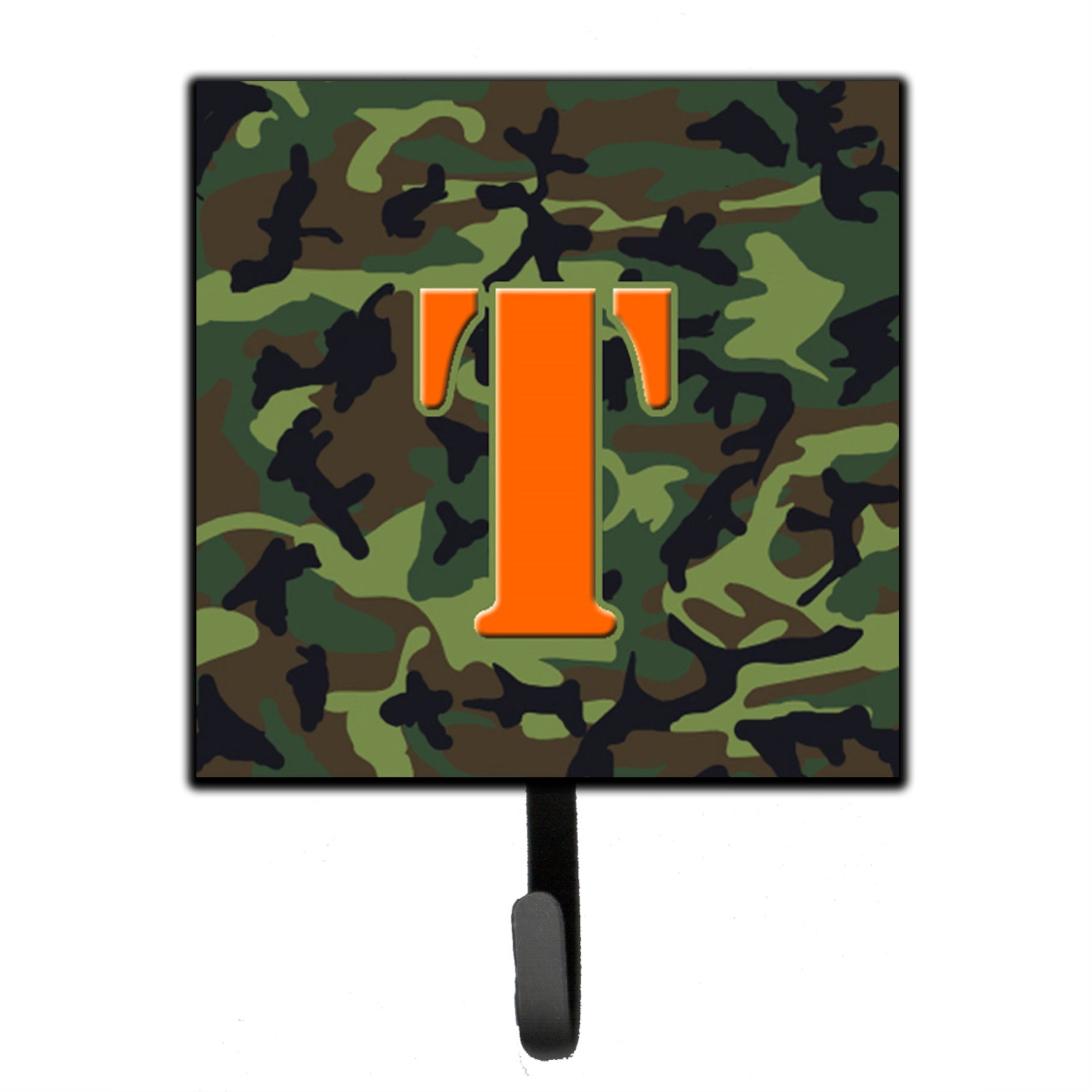 Letter T Monogram - Camo Green Leash Or Key Holder