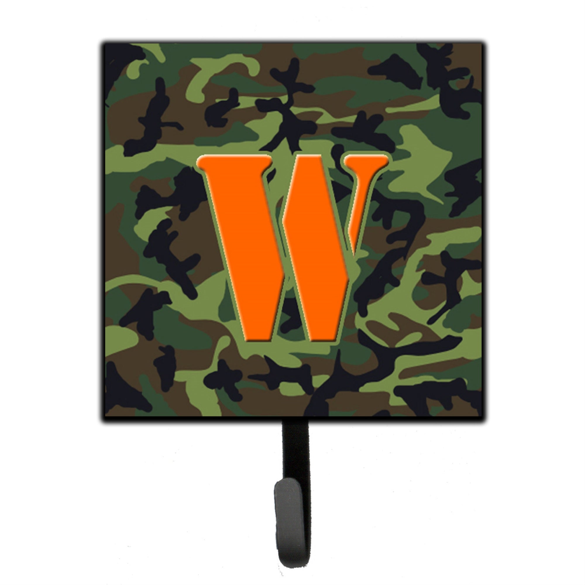 Letter W Monogram - Camo Green Leash Or Key Holder