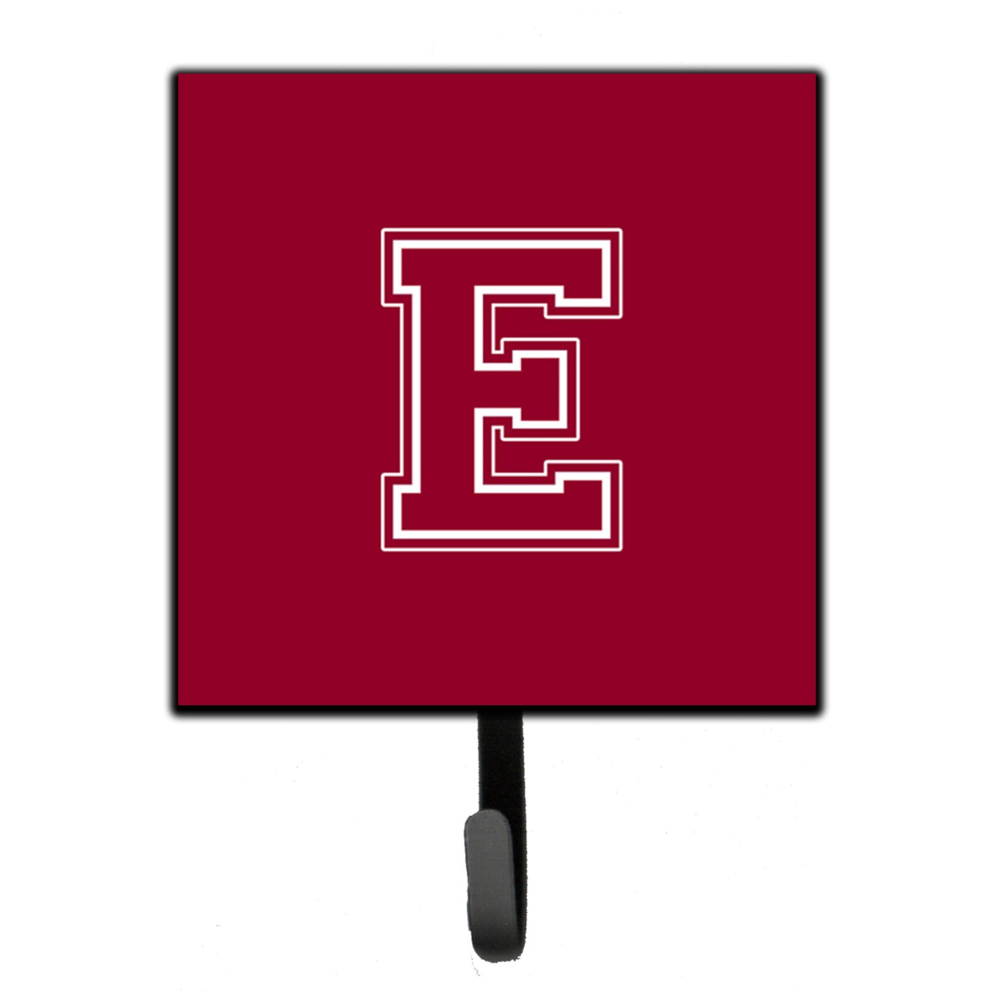 Letter E Initial Monogram - Maroon And White Leash Or Key Holder