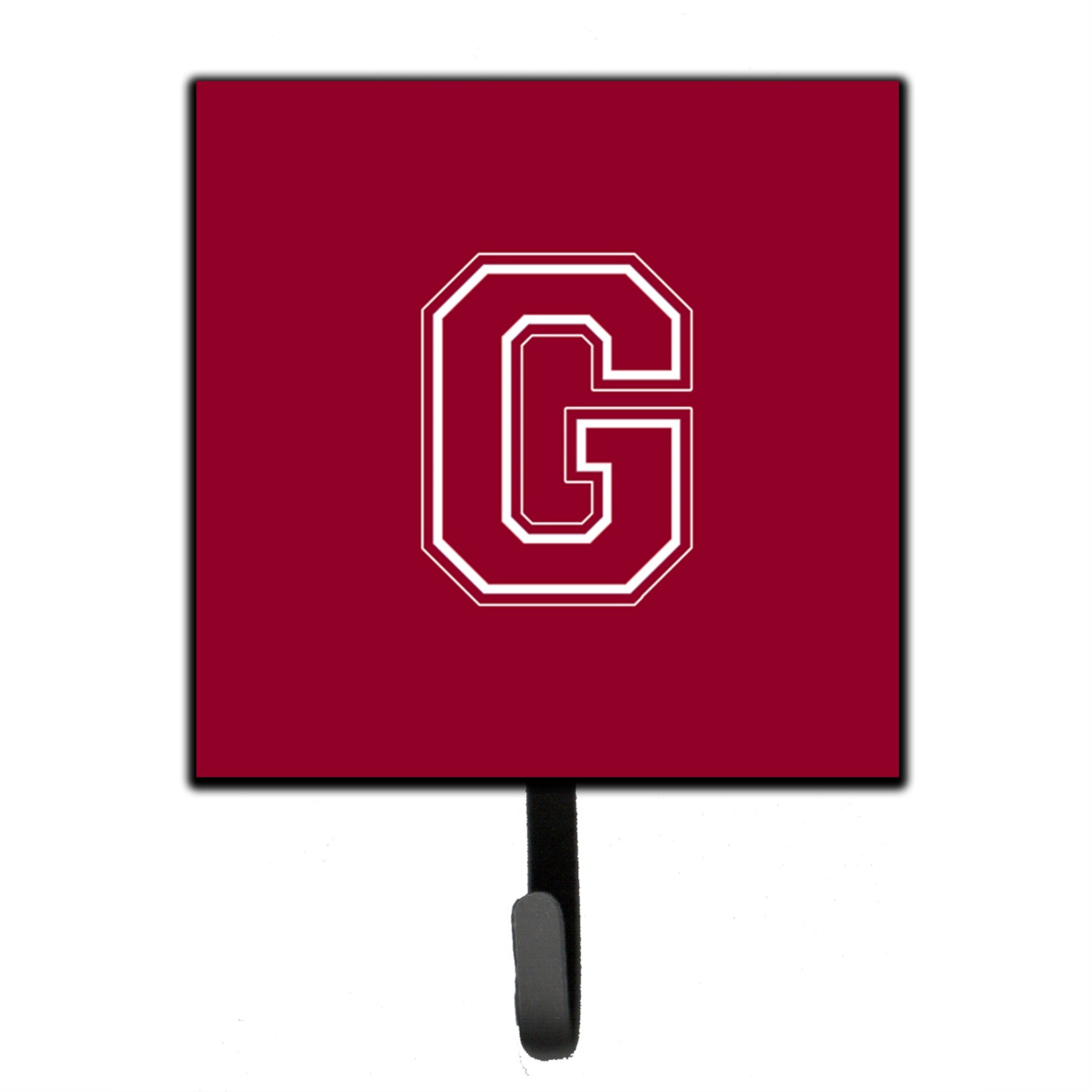 Letter G Initial Monogram - Maroon And White Leash Or Key Holder