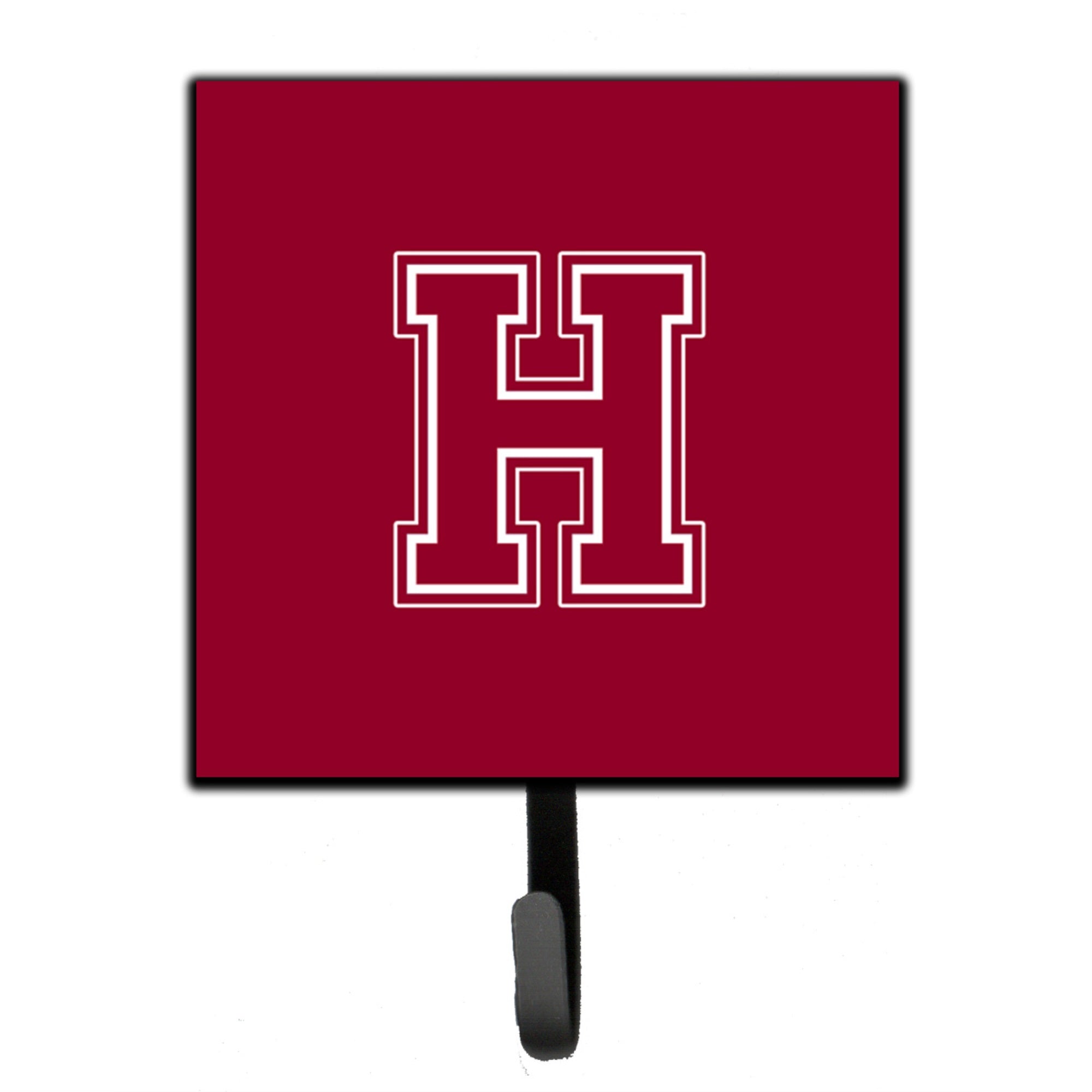 Letter H Initial Monogram - Maroon And White Leash Or Key Holder