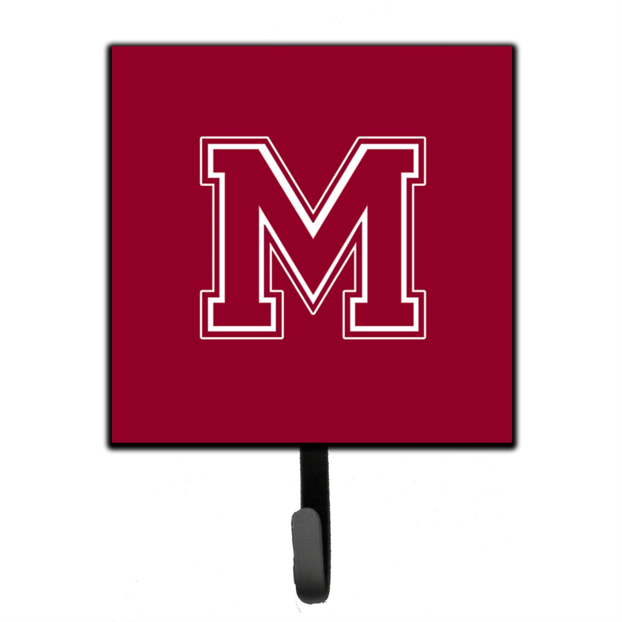 Letter M Initial Monogram - Maroon And White Leash Or Key Holder