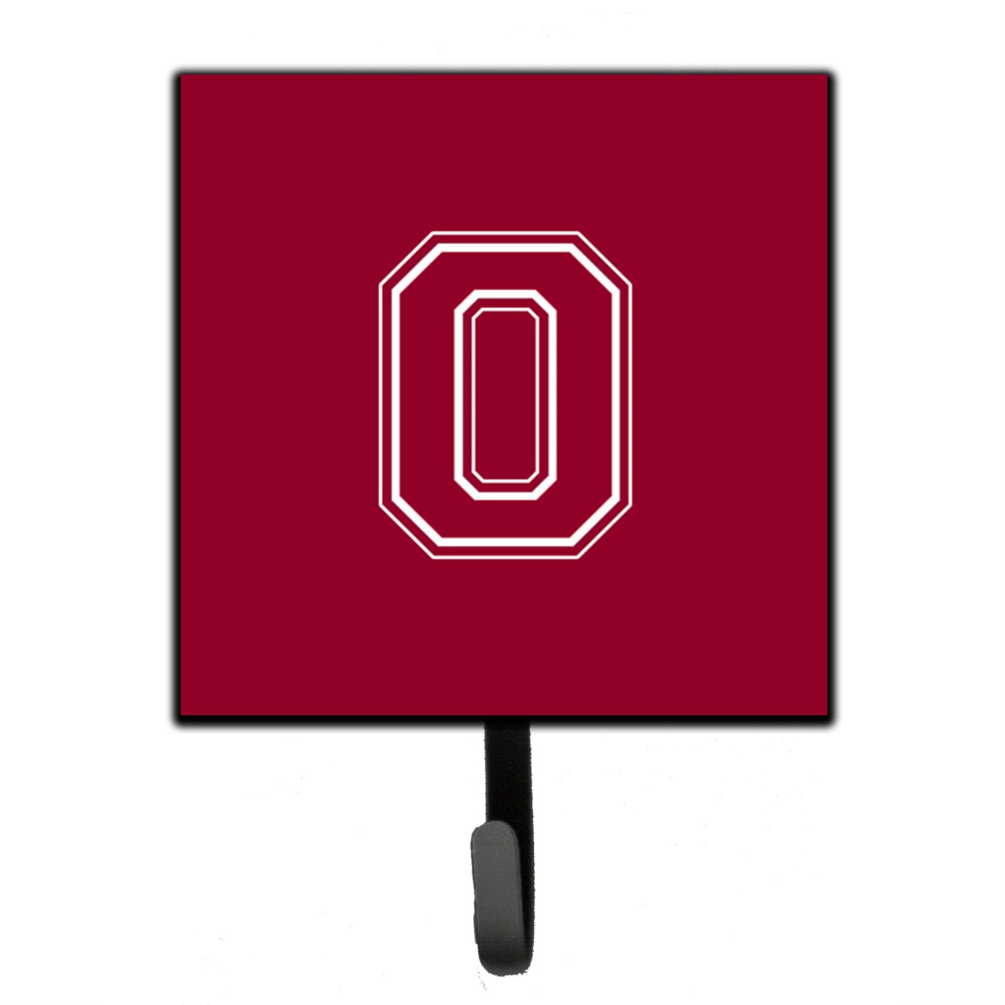 Letter O Initial Monogram - Maroon And White Leash Or Key Holder