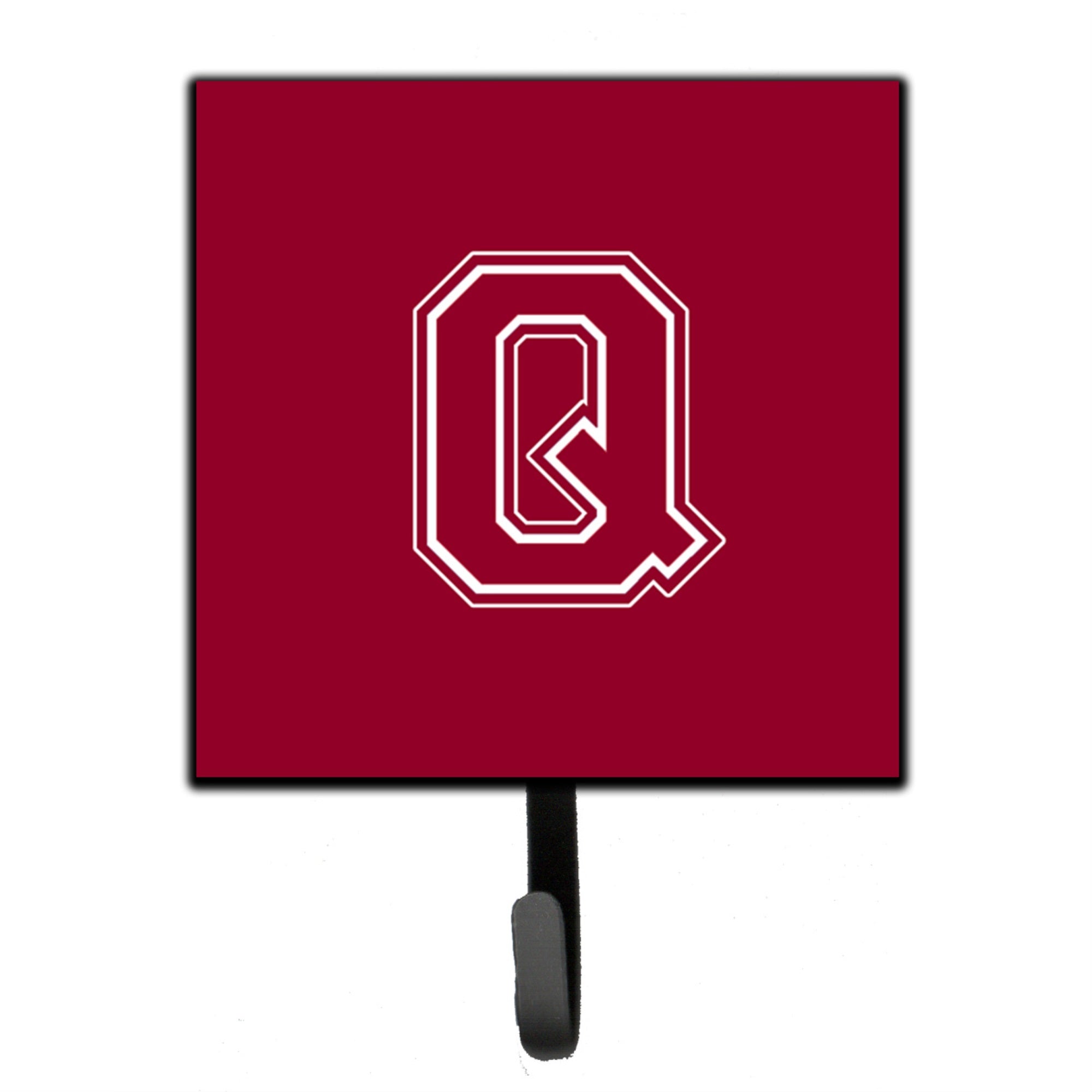 Letter Q Initial Monogram - Maroon And White Leash Or Key Holder
