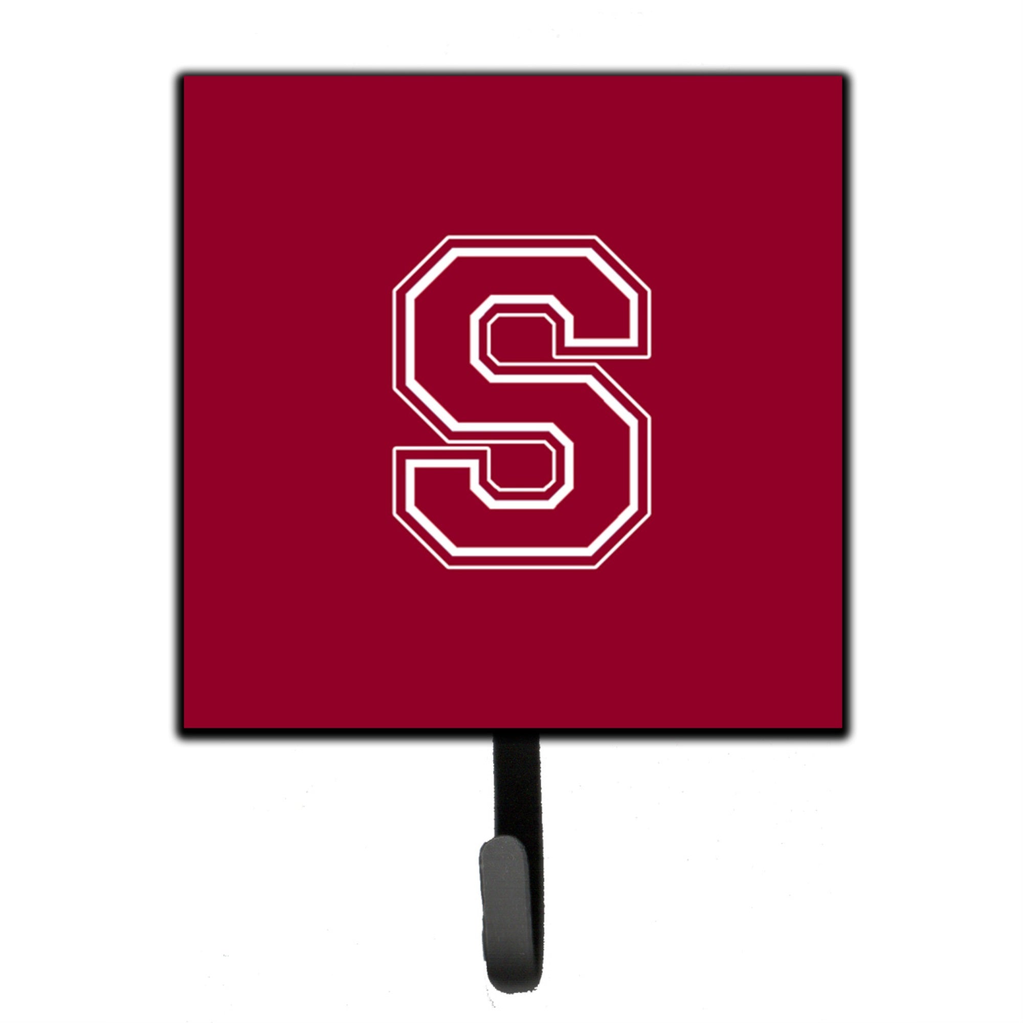 Letter S Initial Monogram - Maroon And White Leash Or Key Holder