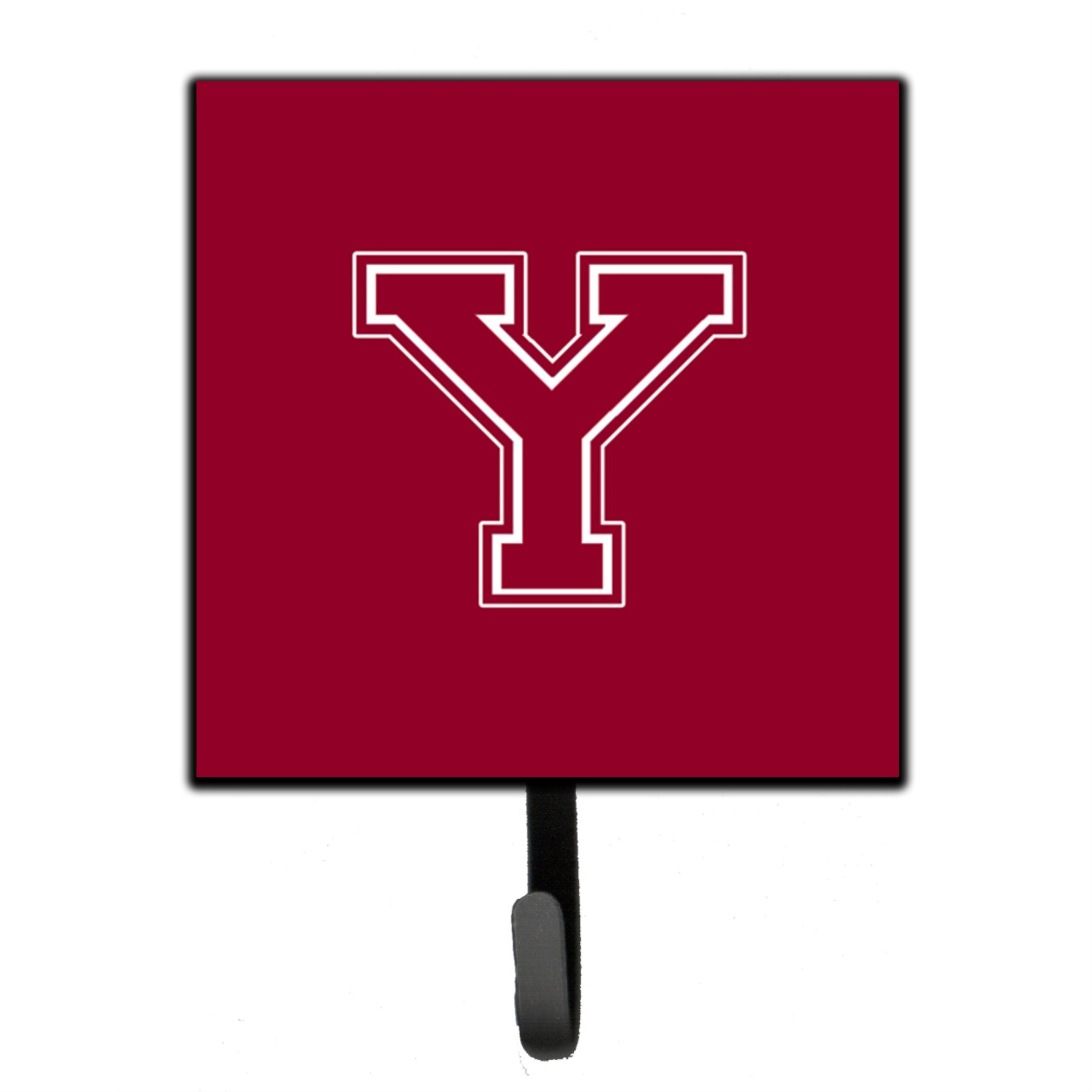 Letter Y Initial Monogram - Maroon And White Leash Or Key Holder