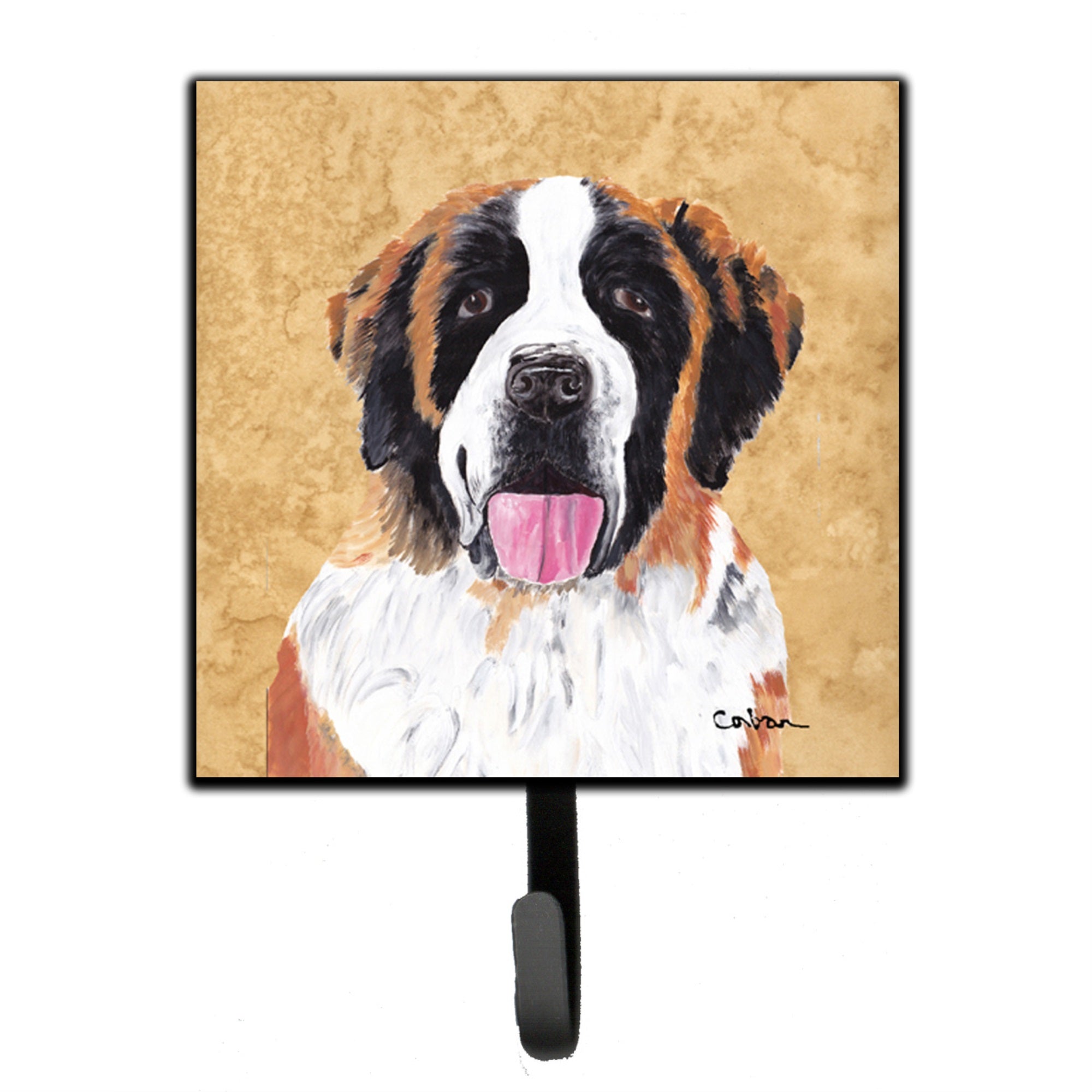Saint Bernard Wipe Your Paws Leash Or Key Holder