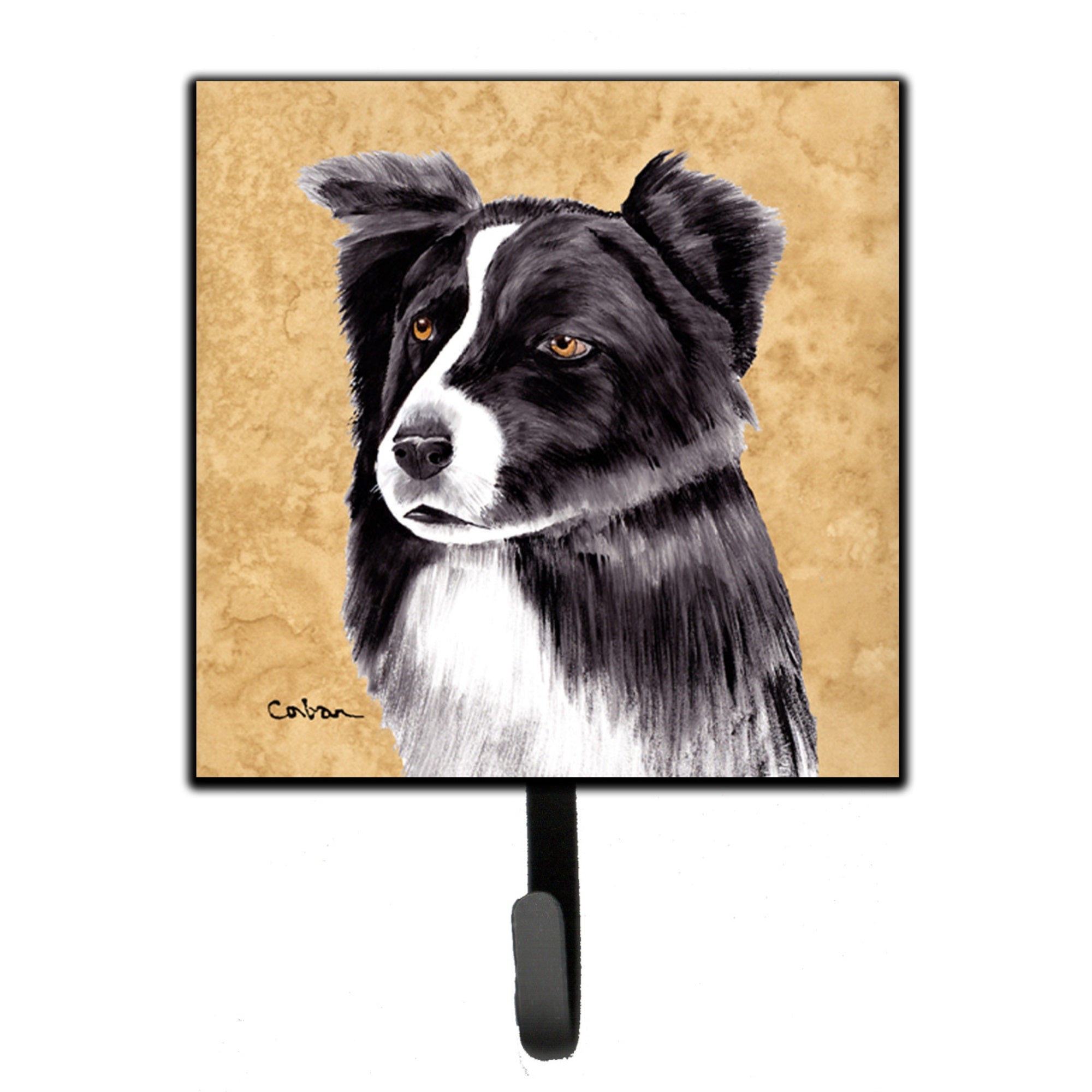 Border Collie Wipe Your Paws Leash Or Key Holder