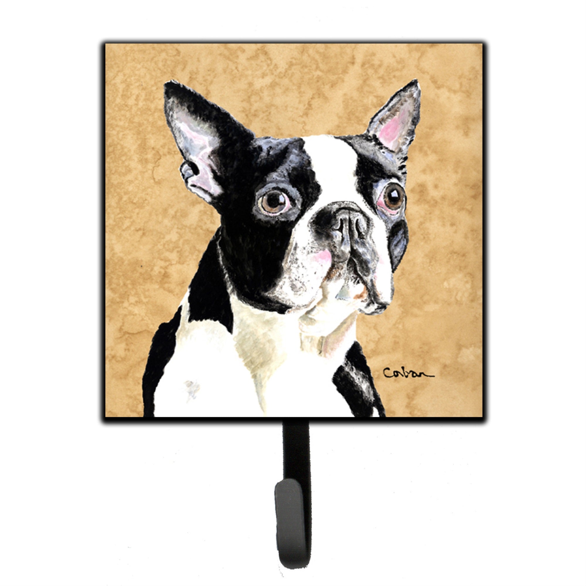 Boston Terrier Wipe Your Paws Leash Or Key Holder