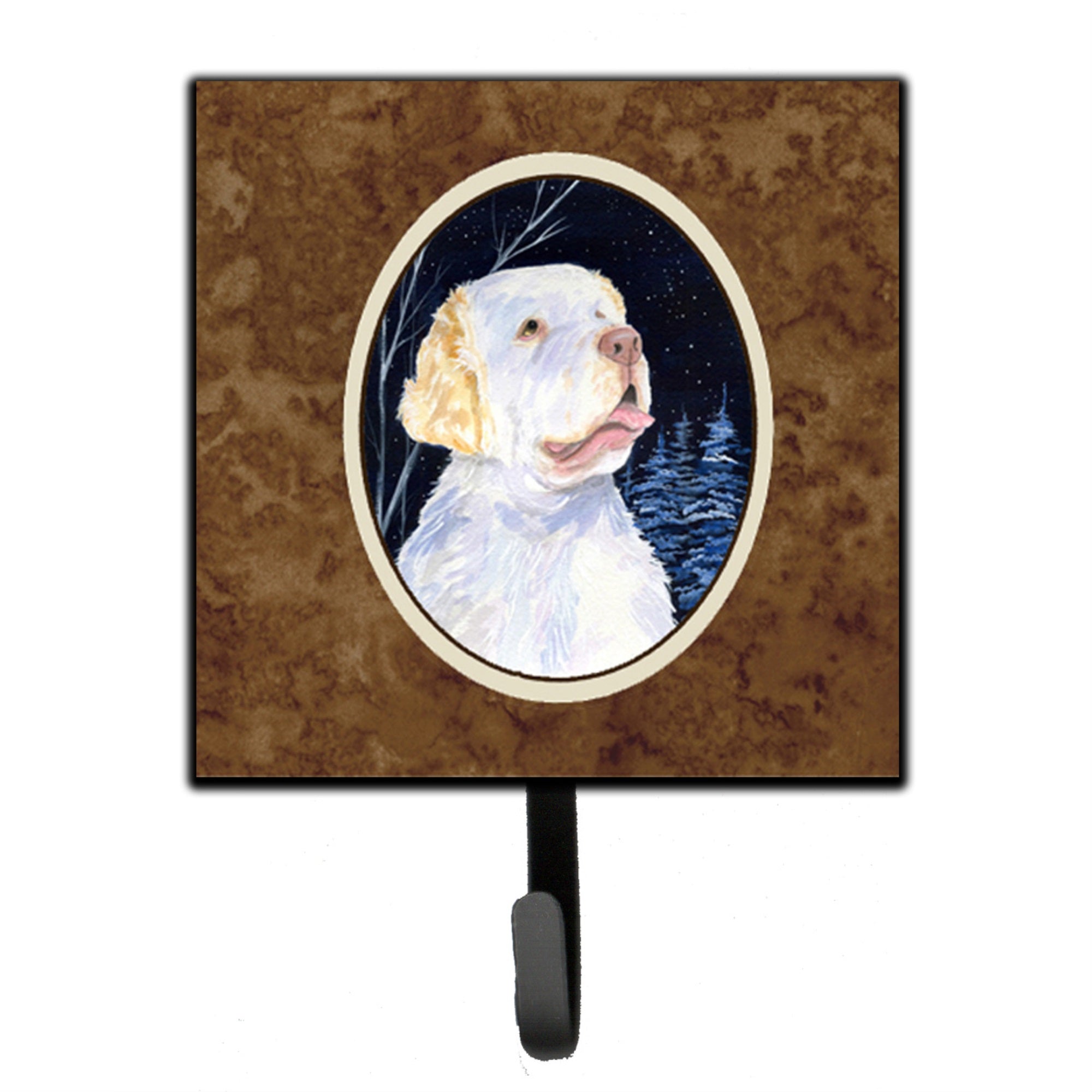 Starry Night Clumber Spaniel Leash Or Key Holder