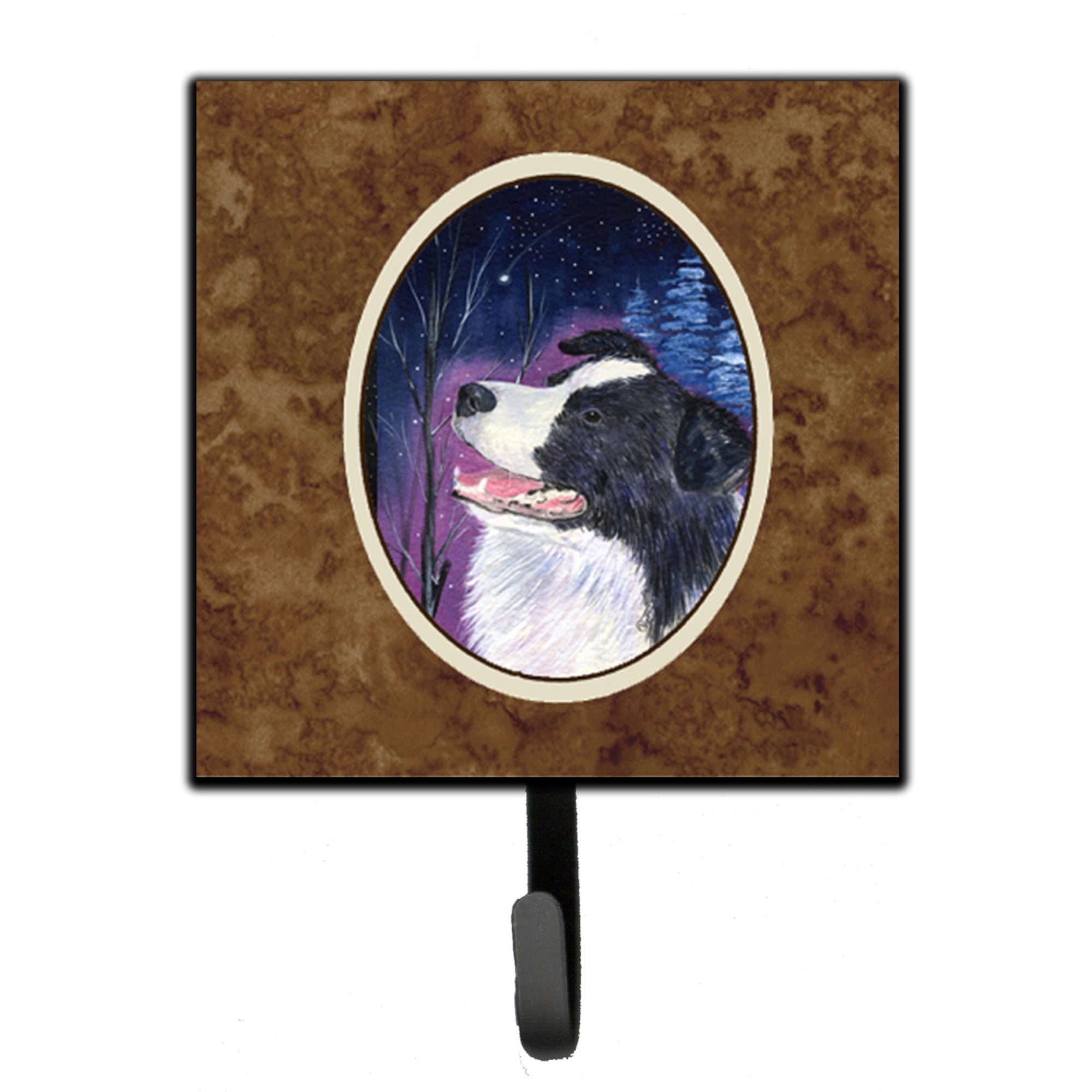 Starry Night Border Collie Leash Or Key Holder