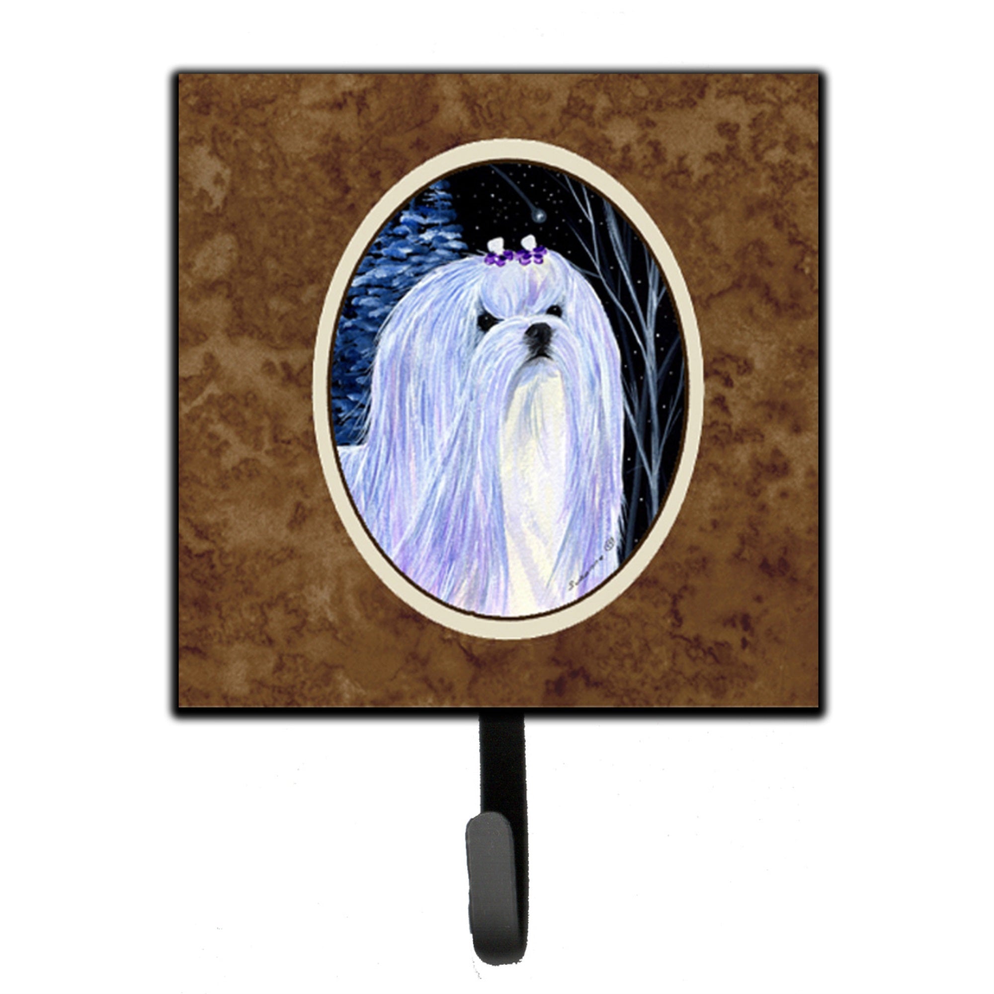 Starry Night Maltese Leash Or Key Holder