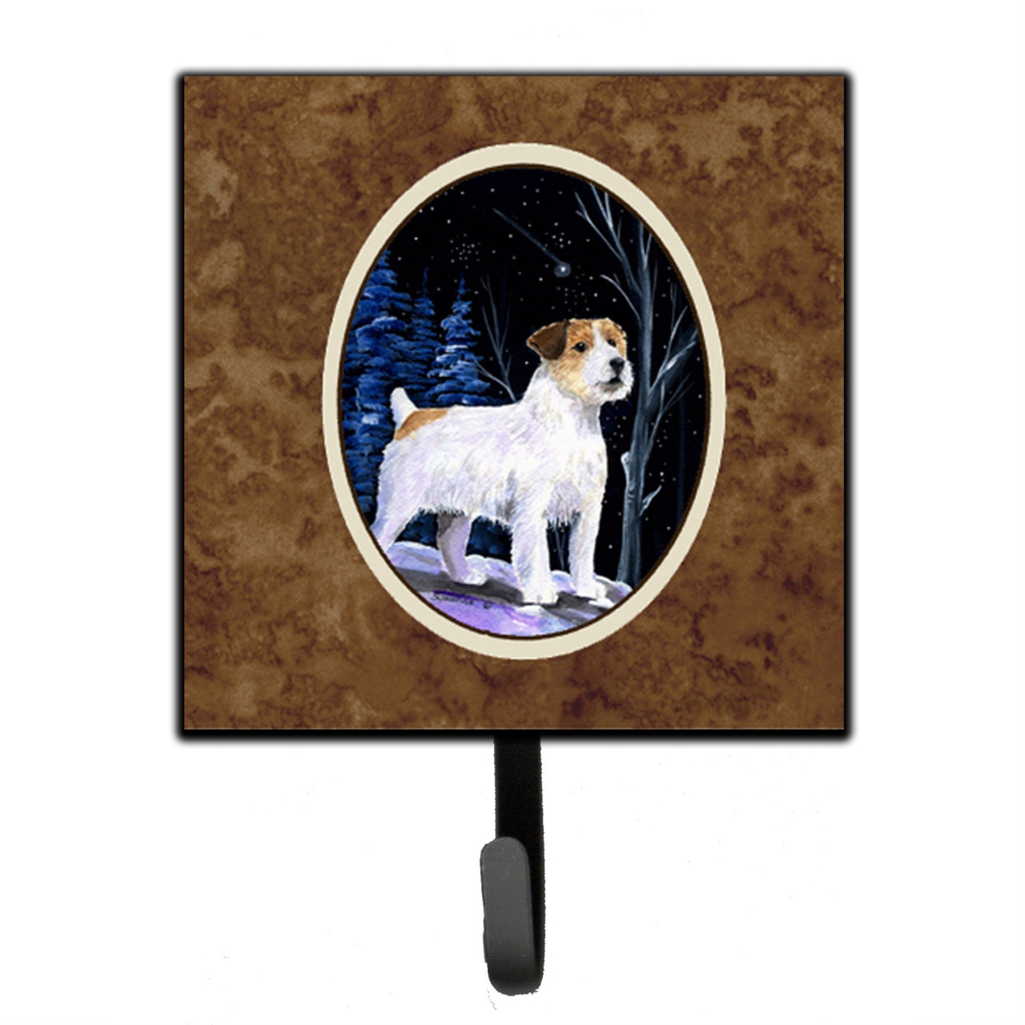 Starry Night Jack Russell Terrier Leash Or Key Holder