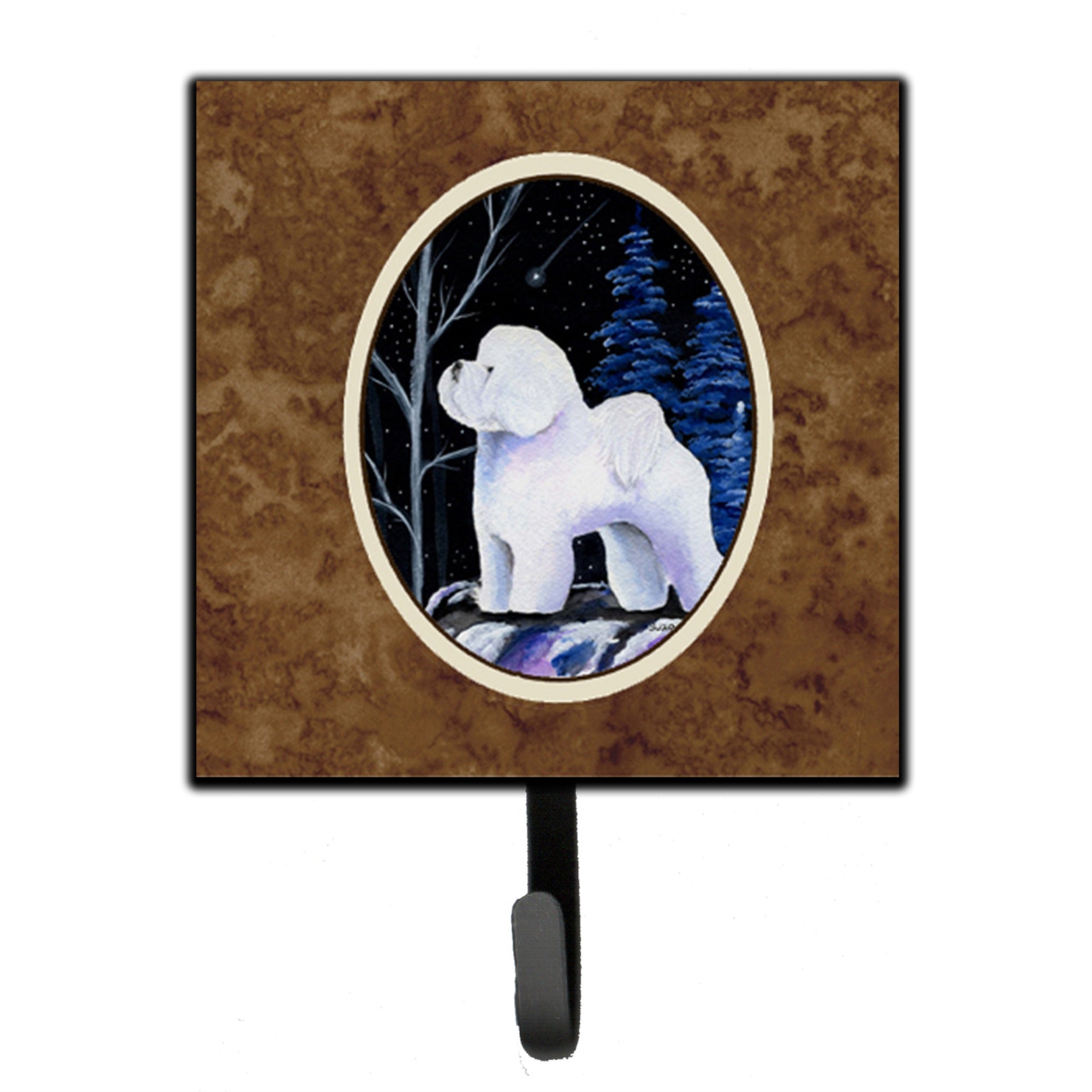 Starry Night Bichon Frise Leash Or Key Holder
