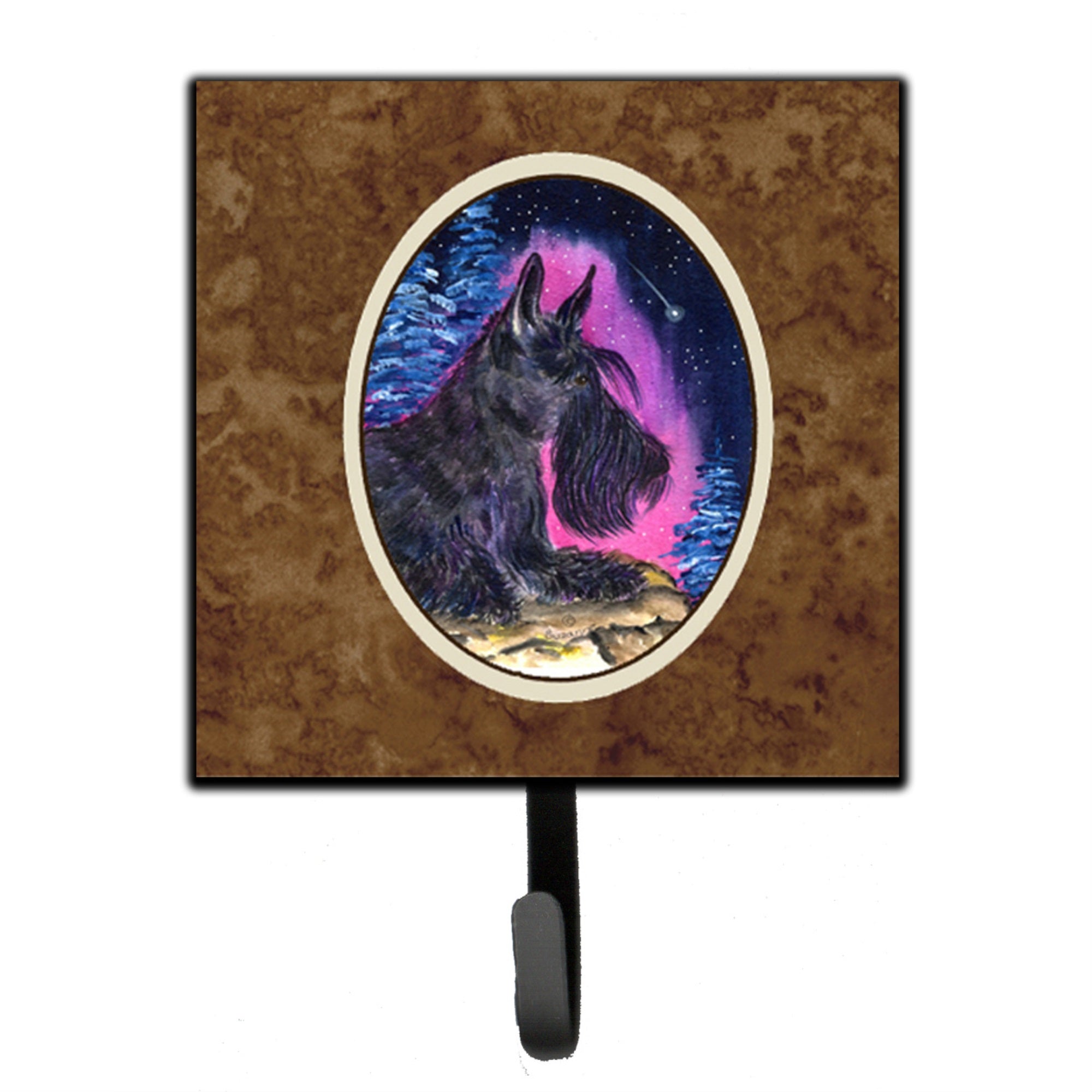 Starry Night Scottish Terrier Leash Or Key Holder
