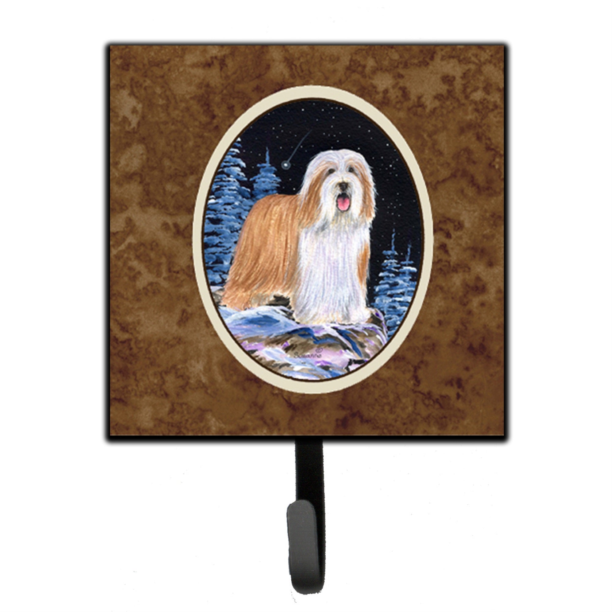 Starry Night Bearded Collie Leash Or Key Holder