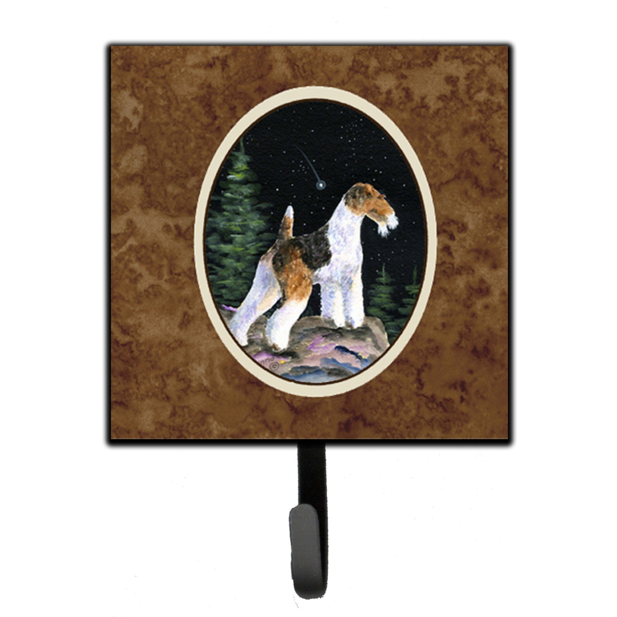 Starry Night Fox Terrier Leash Or Key Holder
