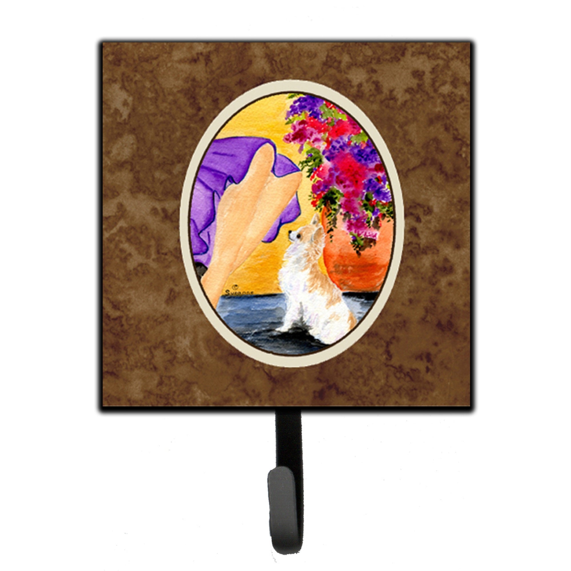 Lady With Her Chihuahua Leash Or Key Holder