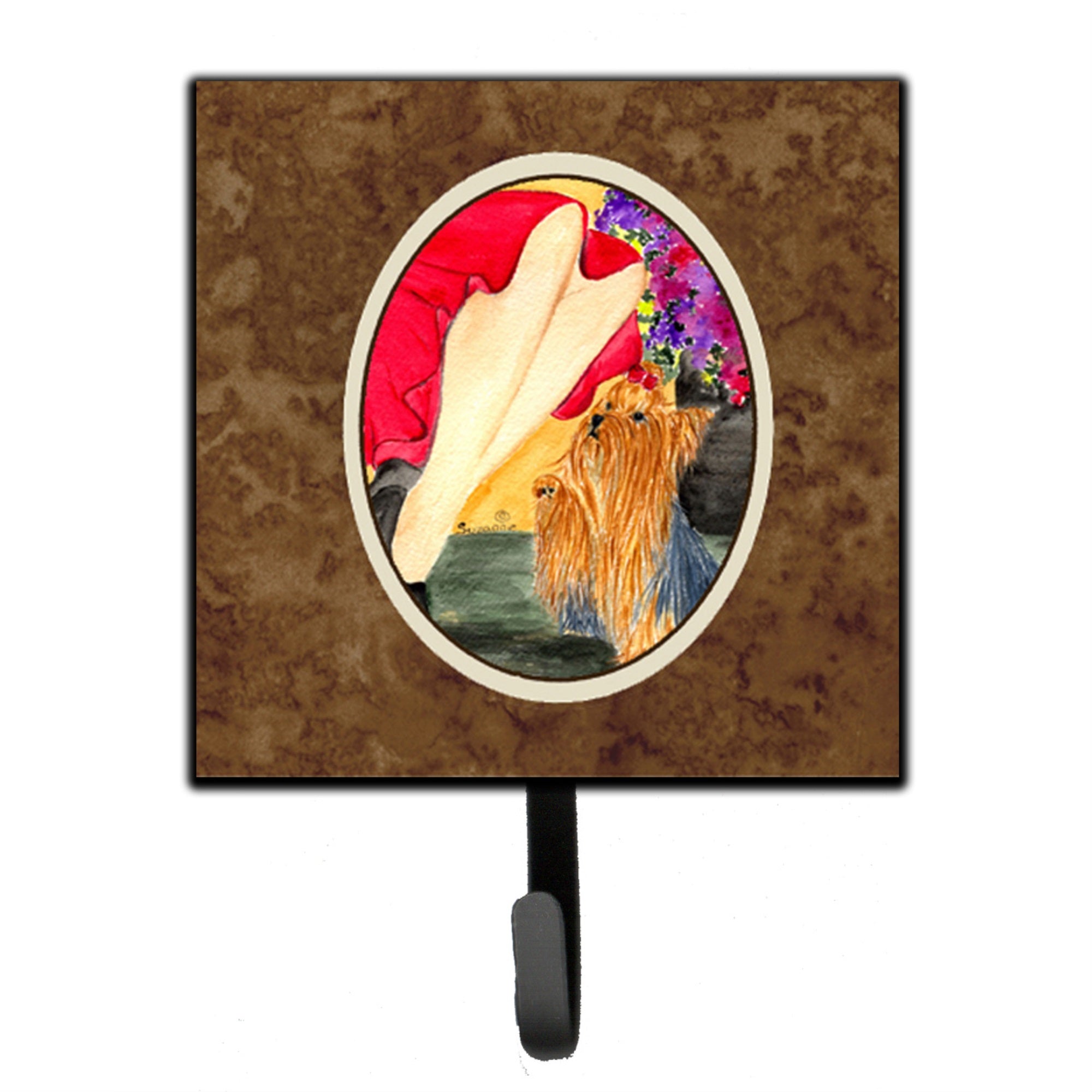 Lady With Her Yorkie Leash Or Key Holder