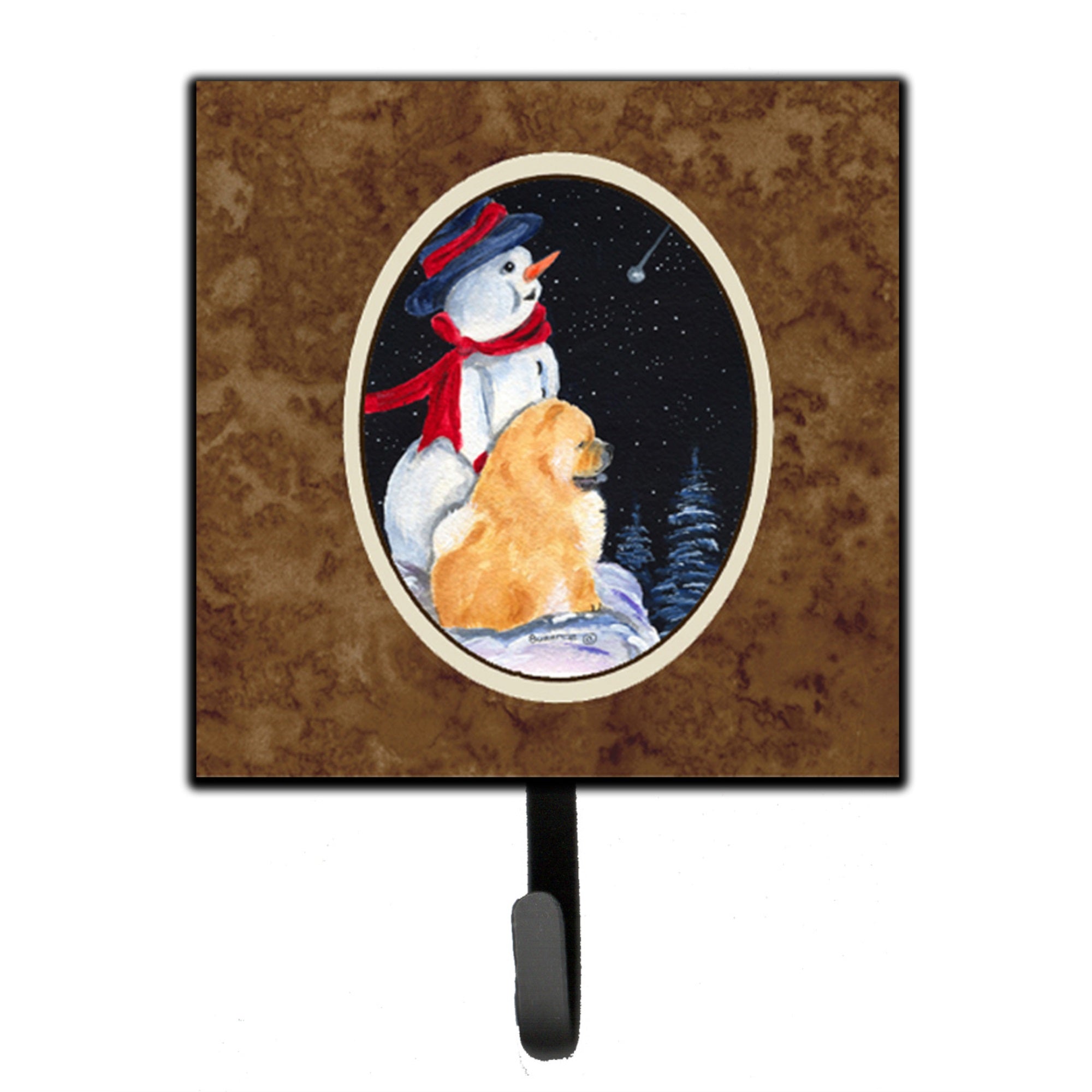 Snowman With Chow Chow Leash Or Key Holder