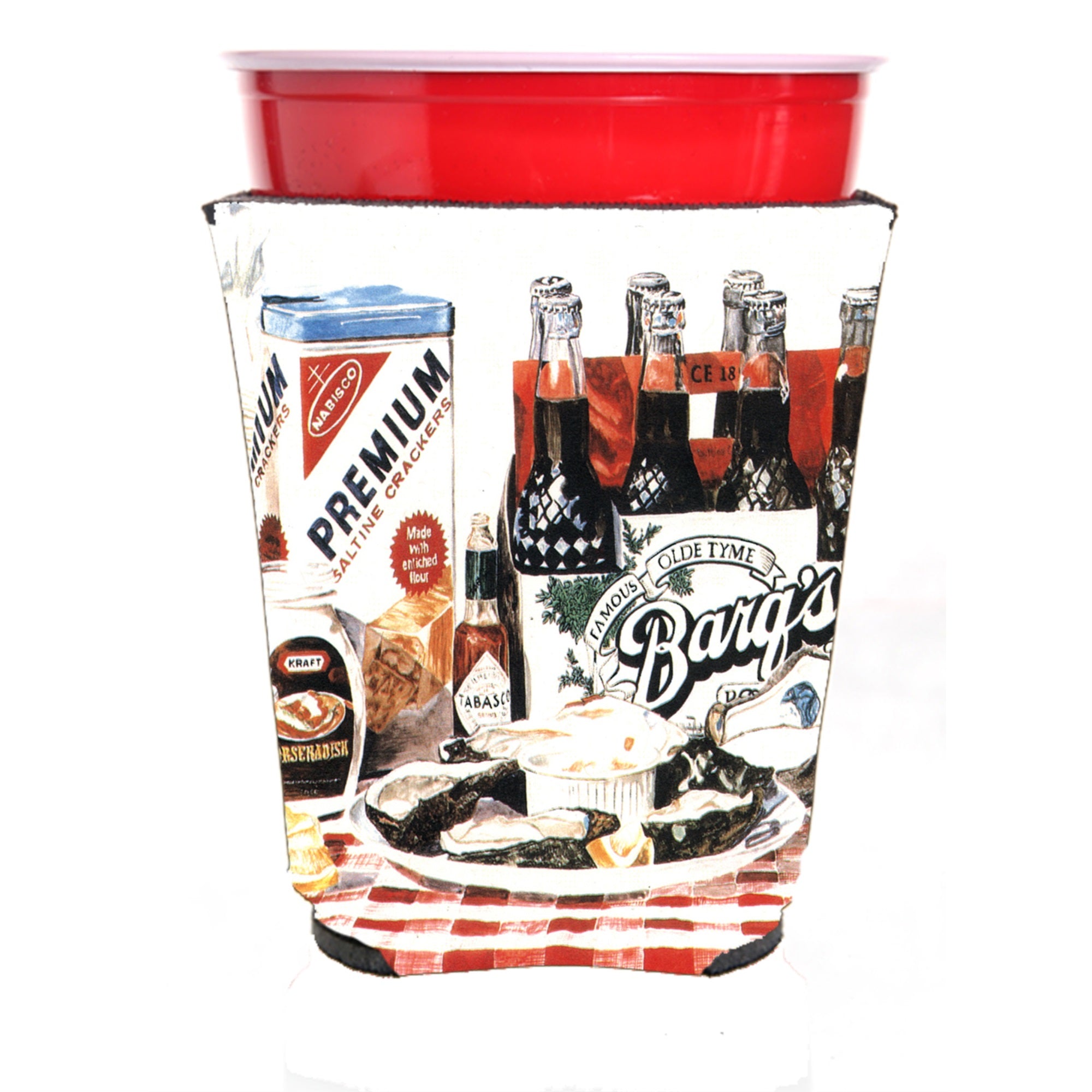 Barq'S Oysters Red Solo Cup Hugger
