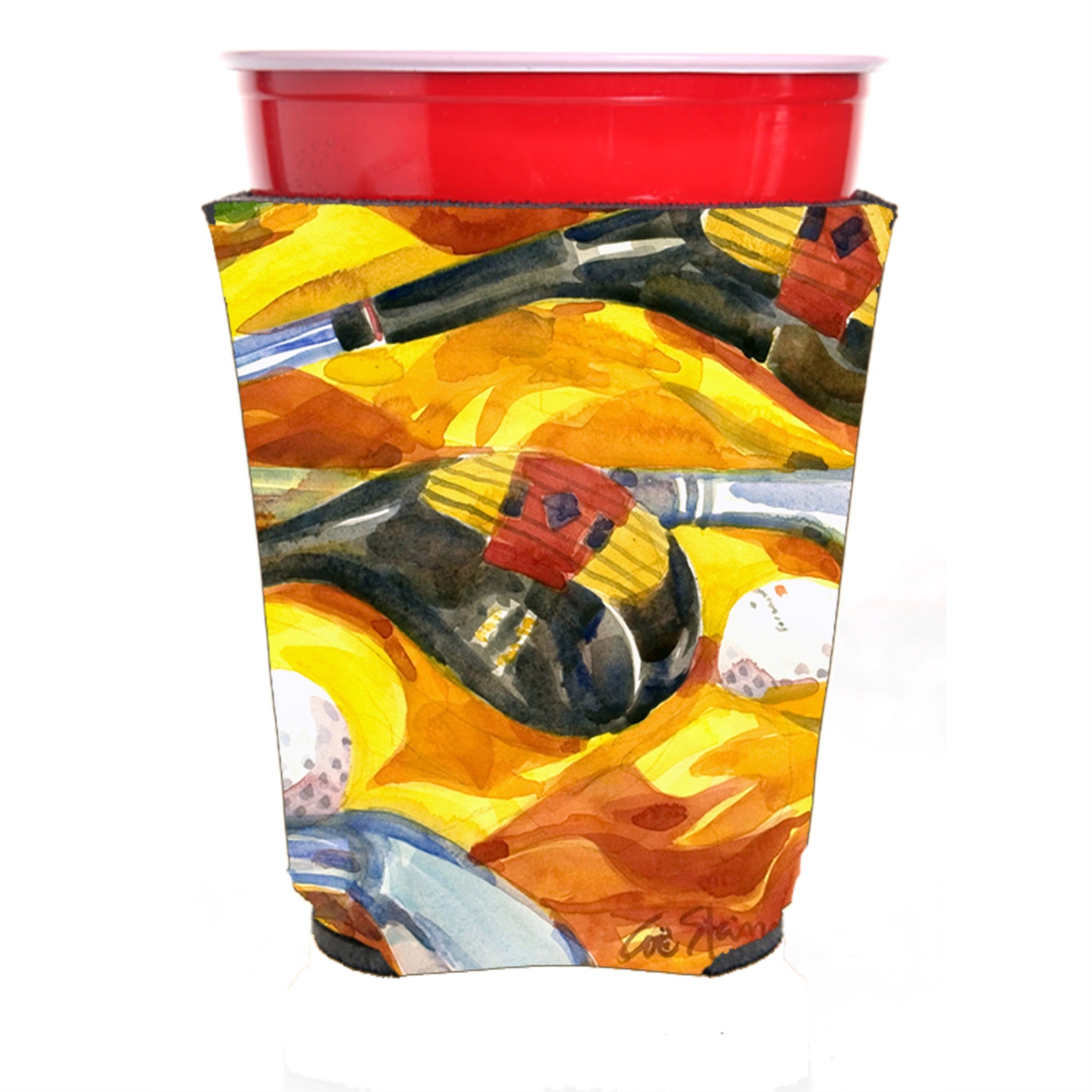 Golf Clubs Golfer Red Solo Cup Hugger