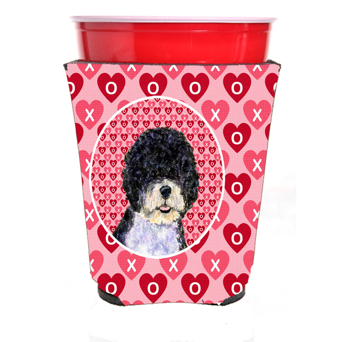 Portuguese Water Dog Hearts Love Valentine'S Day Red Solo Cup Hugger