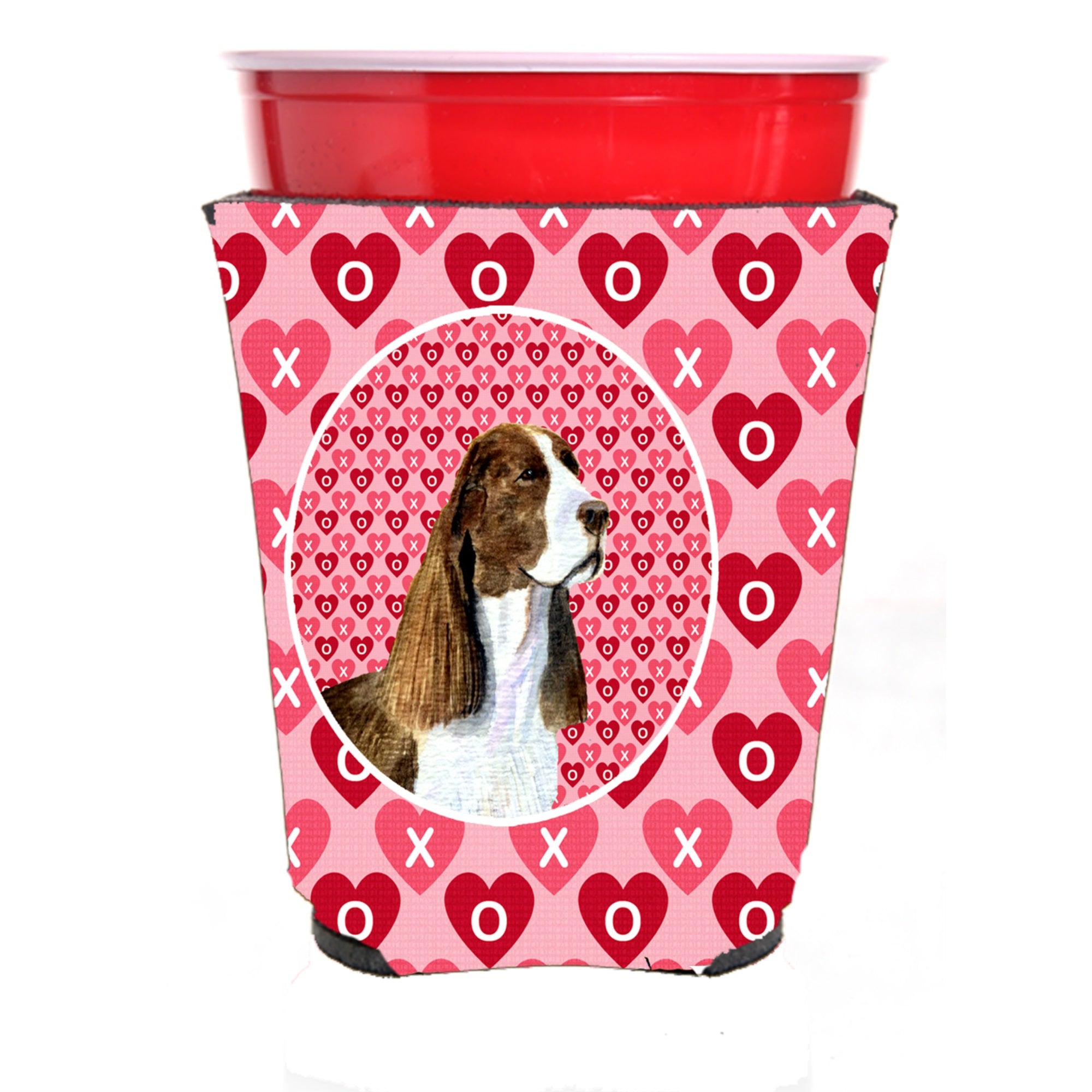 Springer Spaniel Hearts Love Valentine'S Day Red Solo Cup Hugger