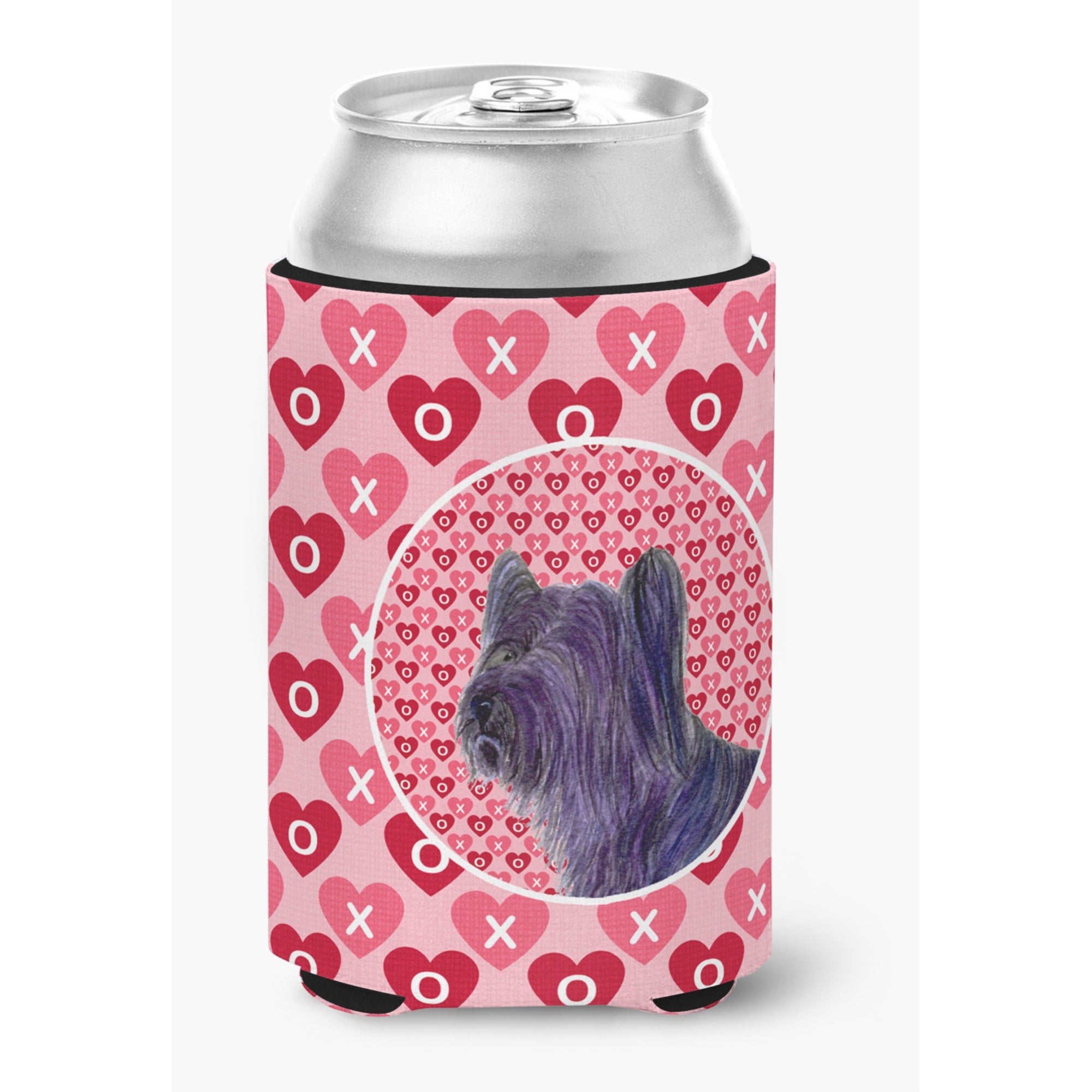 Skye Terrier Hearts Love And Valentine'S Day Portrait Can Or Bottle Hugger