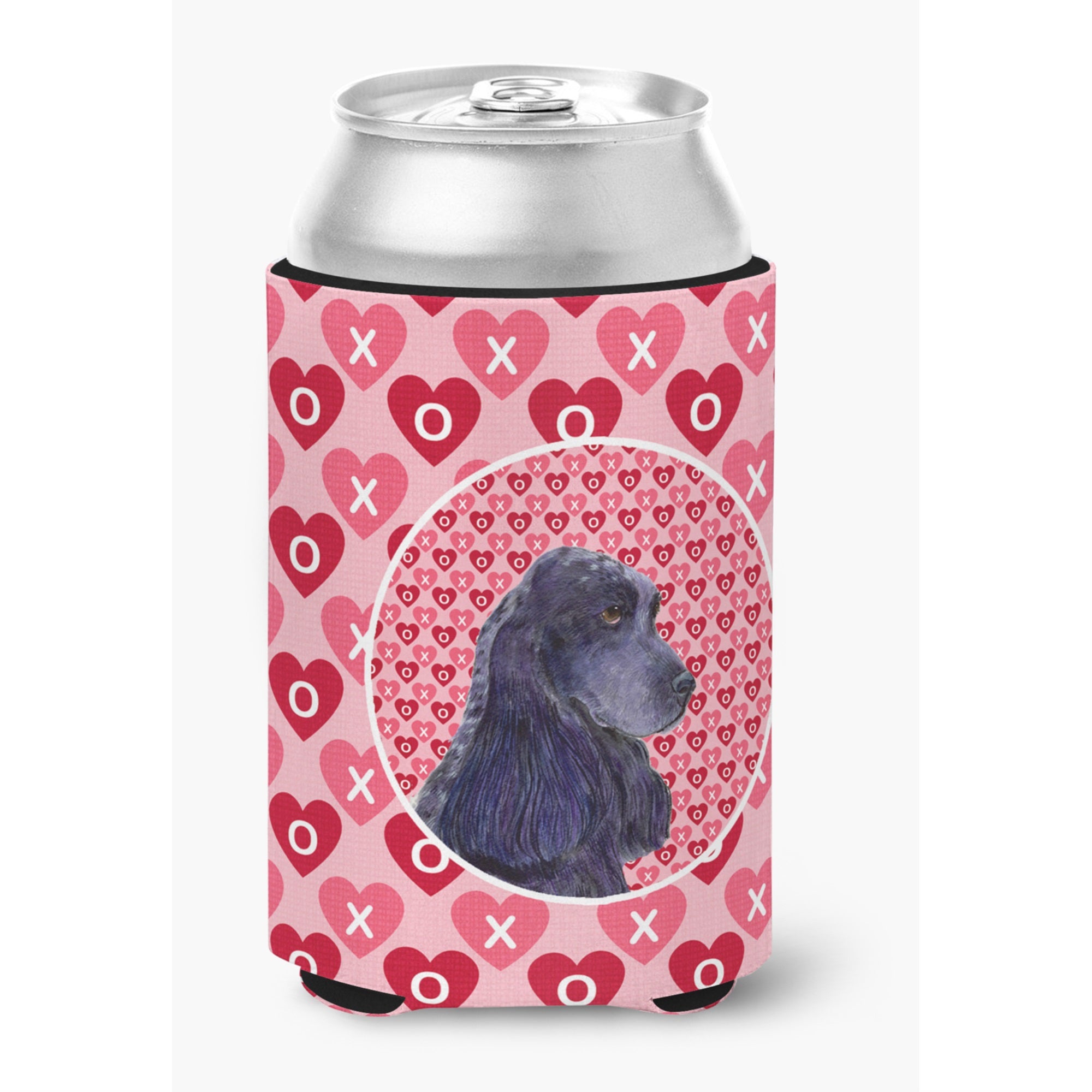 Black Cocker Spaniel Hearts Love Valentine'S Day Can Or Bottle Hugger