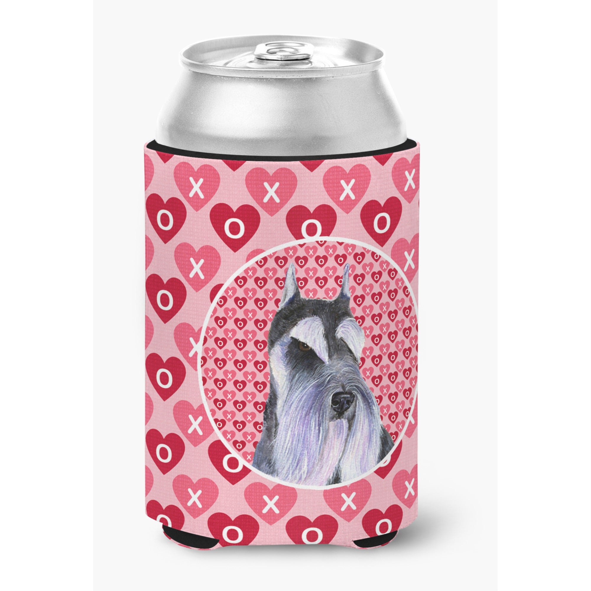 Schnauzer Hearts Love And Valentine'S Day Portrait Can Or Bottle Hugger