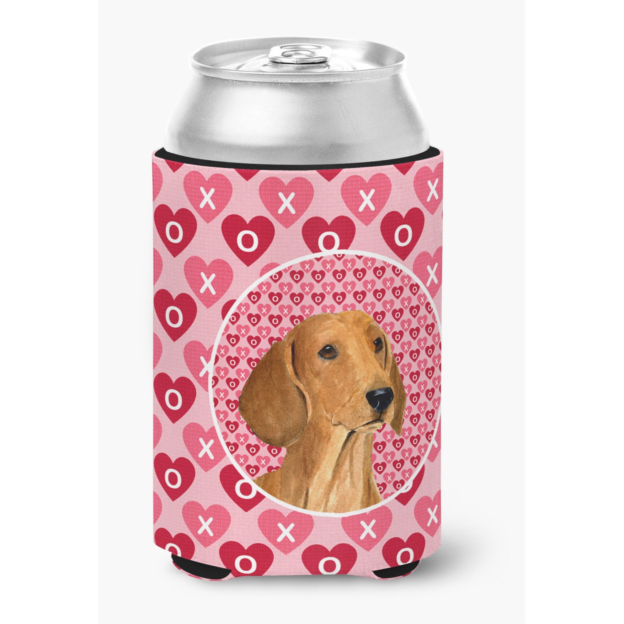 Dachshund Hearts Love And Valentine'S Day Portrait Can Or Bottle Hugger