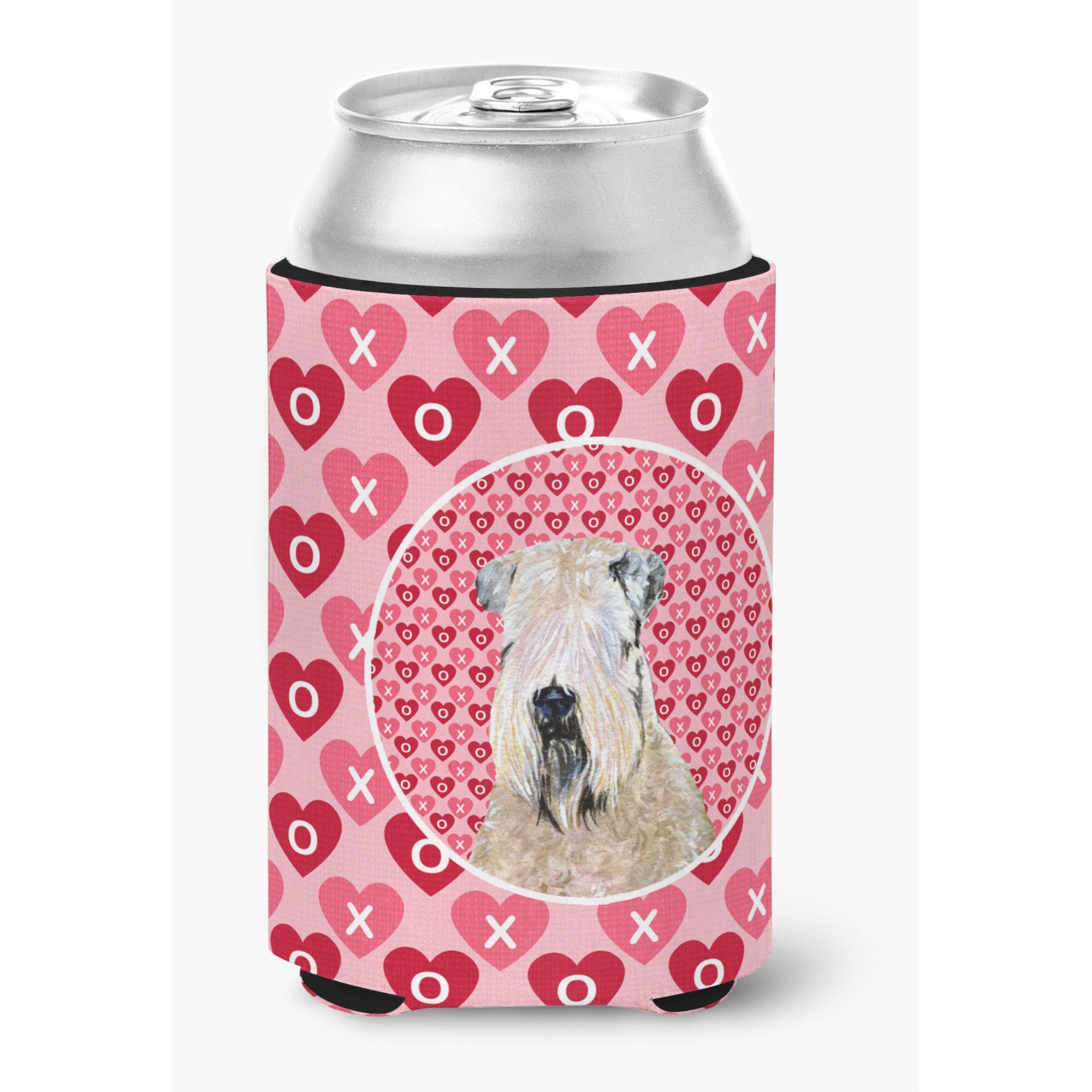 Wheaten Terrier Soft Coated Hearts Love Valentine'S Can Or Bottle Hugger