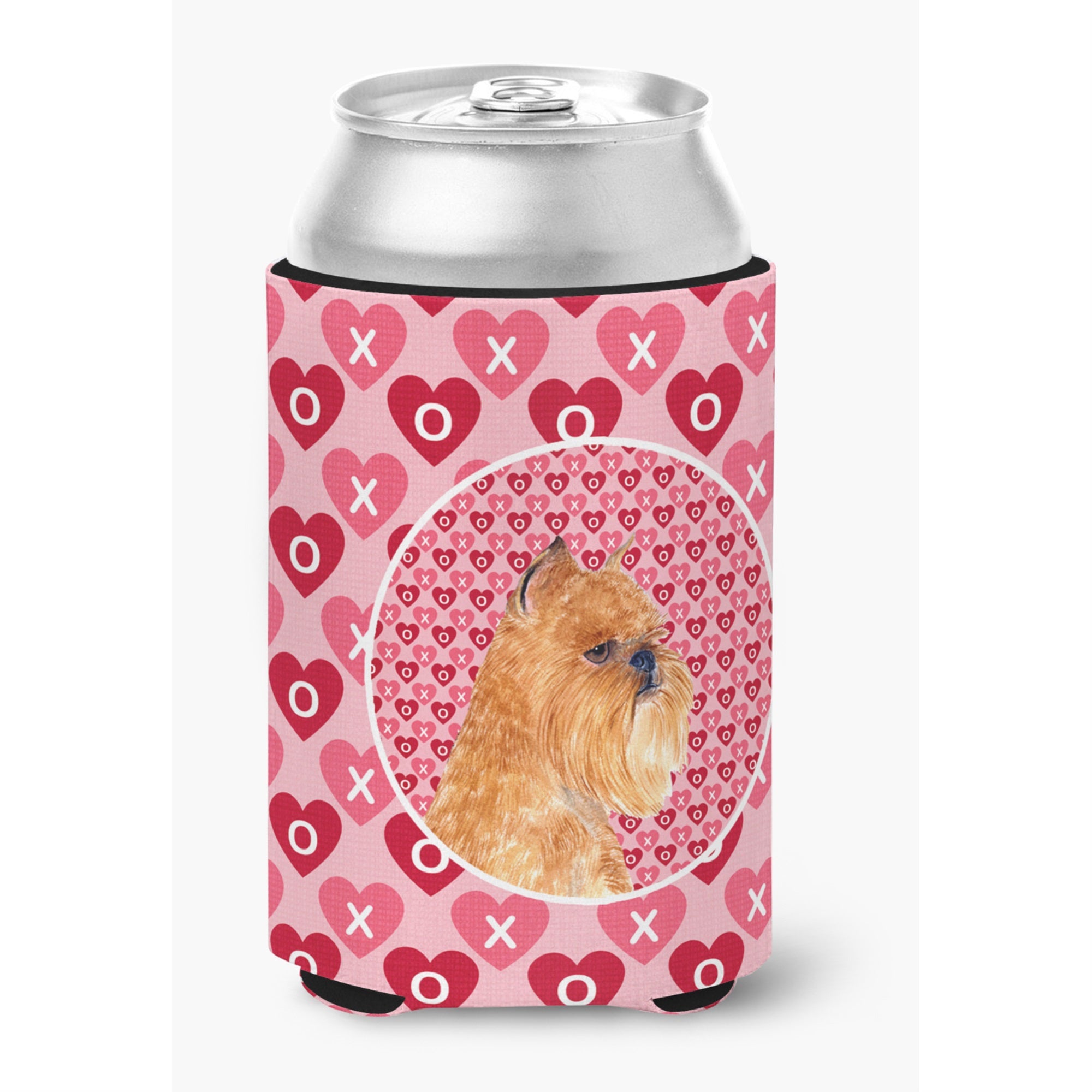 Brussels Griffon Hearts Love And Valentine'S Day Portrait Can Or Bottle Hugger