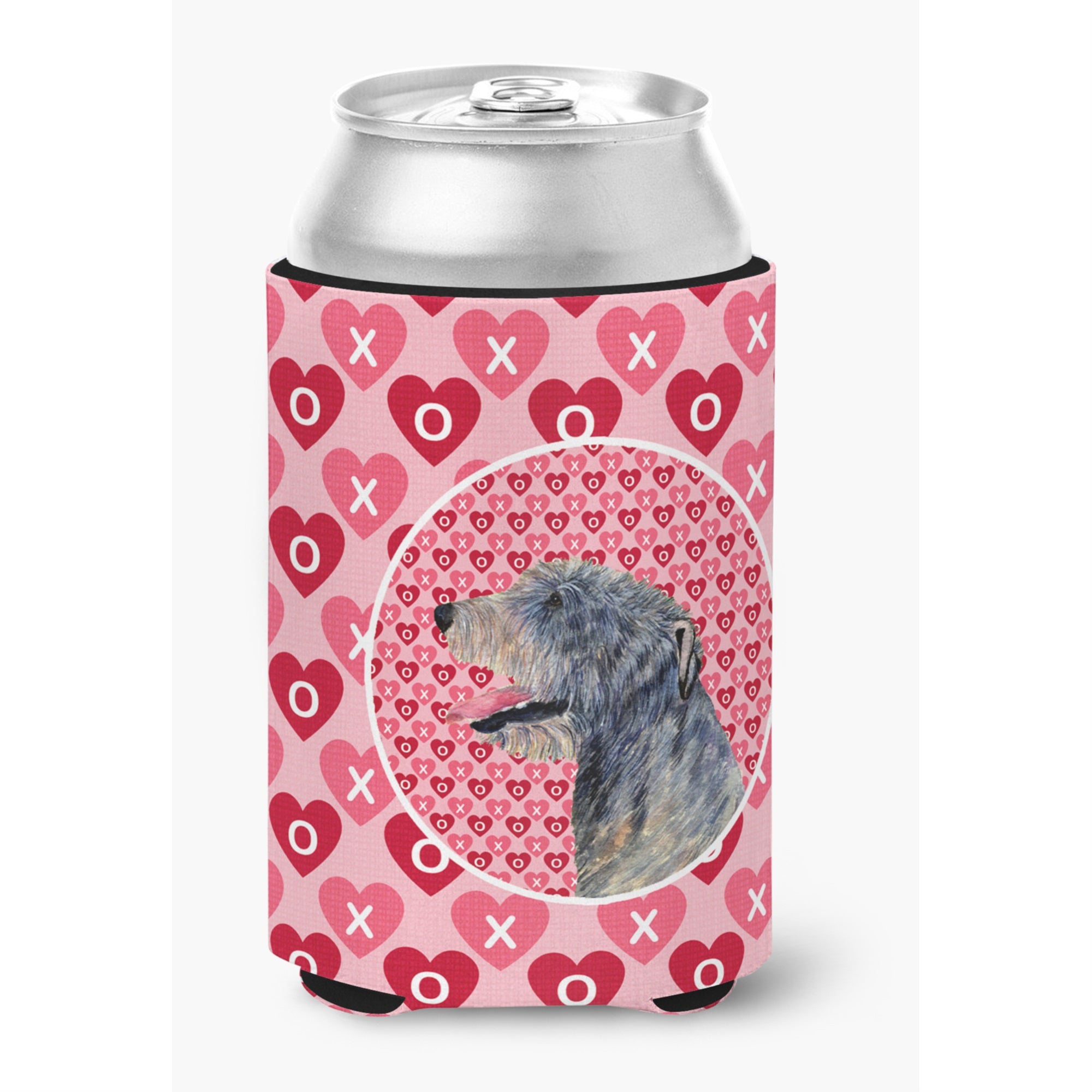 Irish Wolfhound Hearts Love And Valentine'S Day Portrait Can Or Bottle Hugger