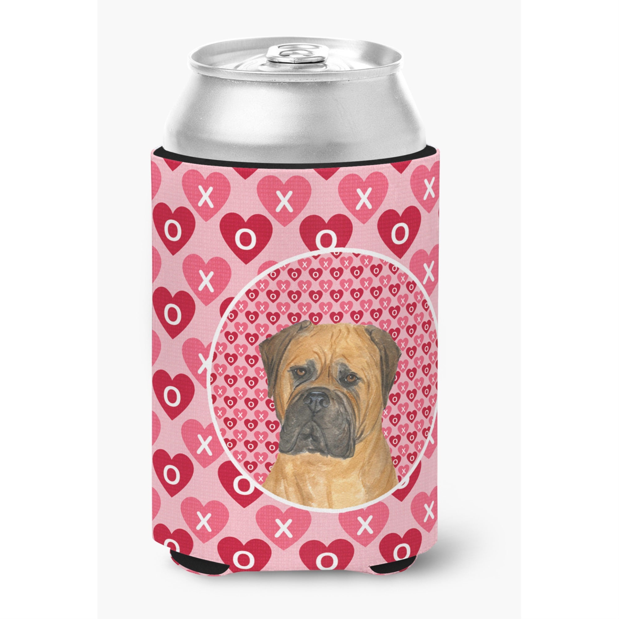 Bullmastiff Hearts Love And Valentine'S Day Portrait Can Or Bottle Hugger