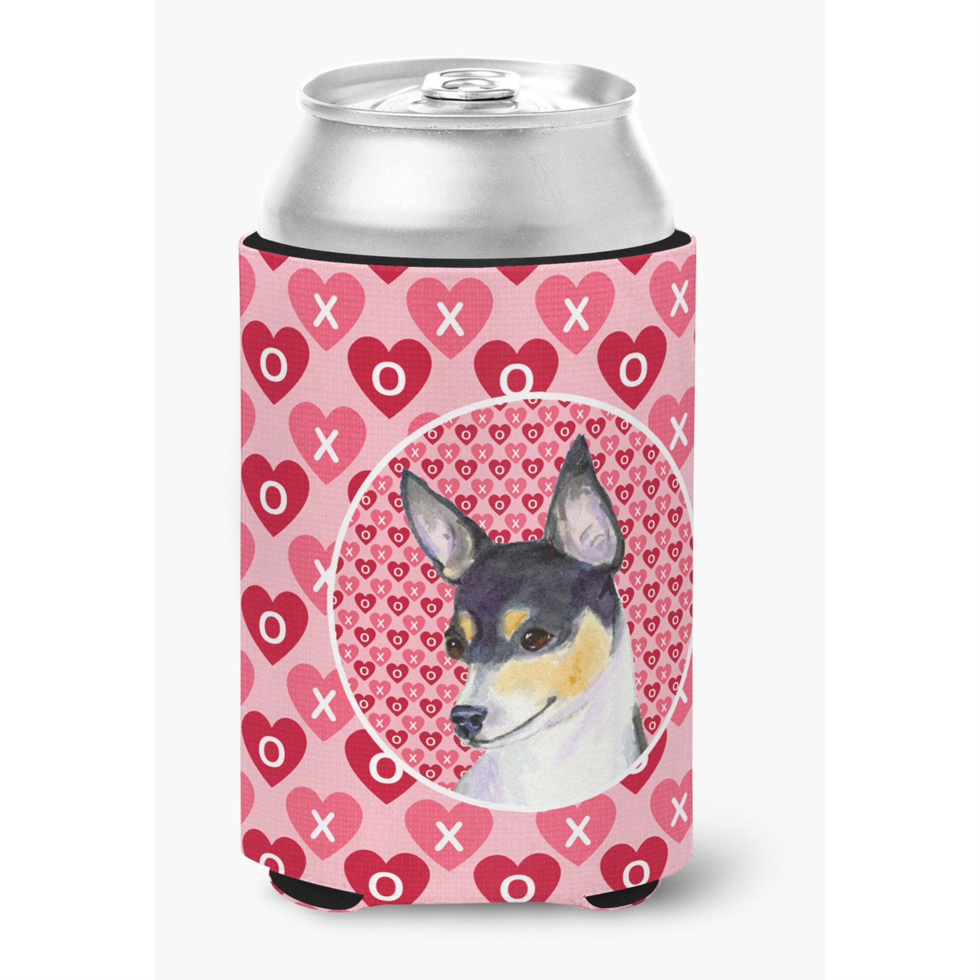 Chihuahua Hearts Love And Valentine'S Day Portrait Can Or Bottle Hugger