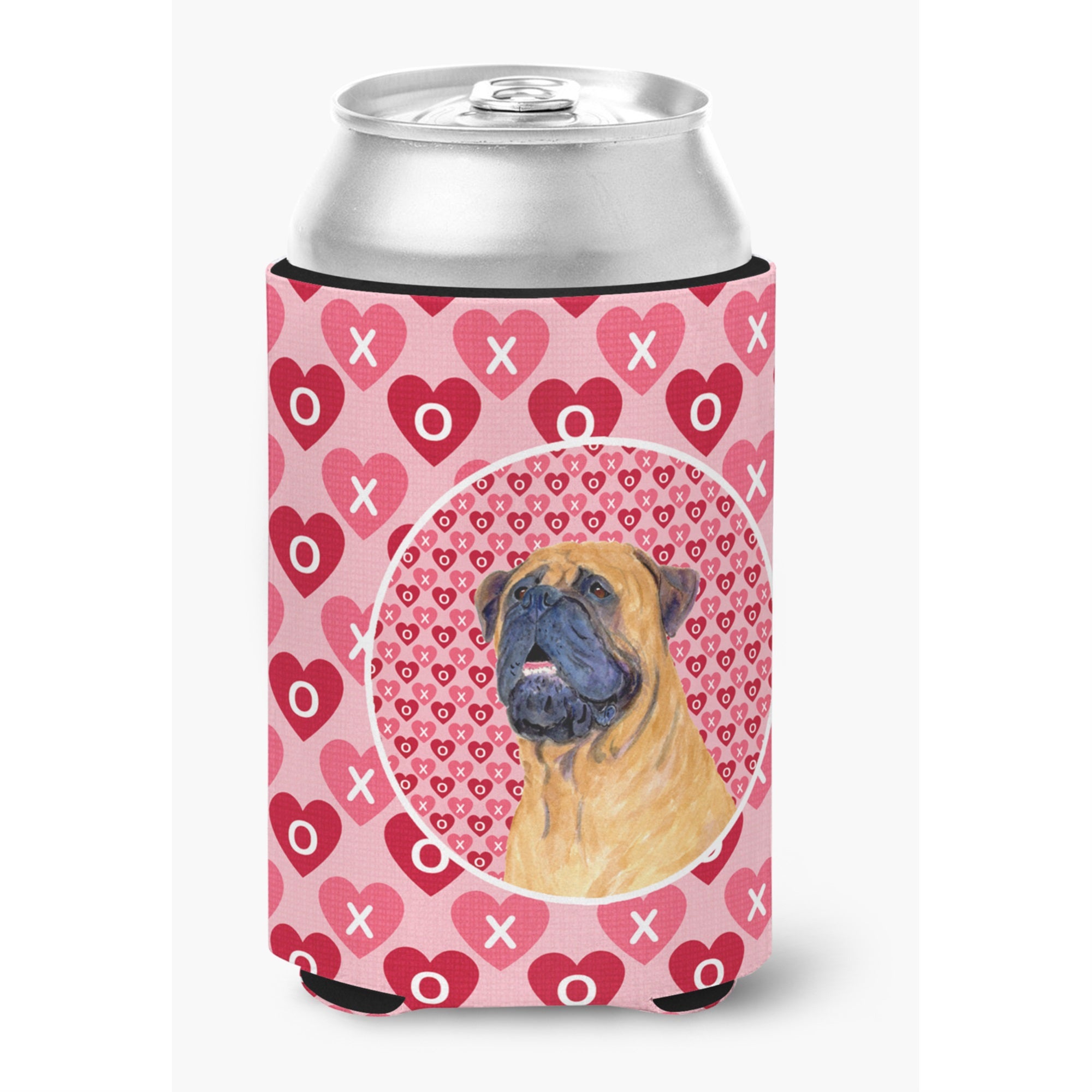 Mastiff Hearts Love And Valentine'S Day Portrait Can Or Bottle Hugger