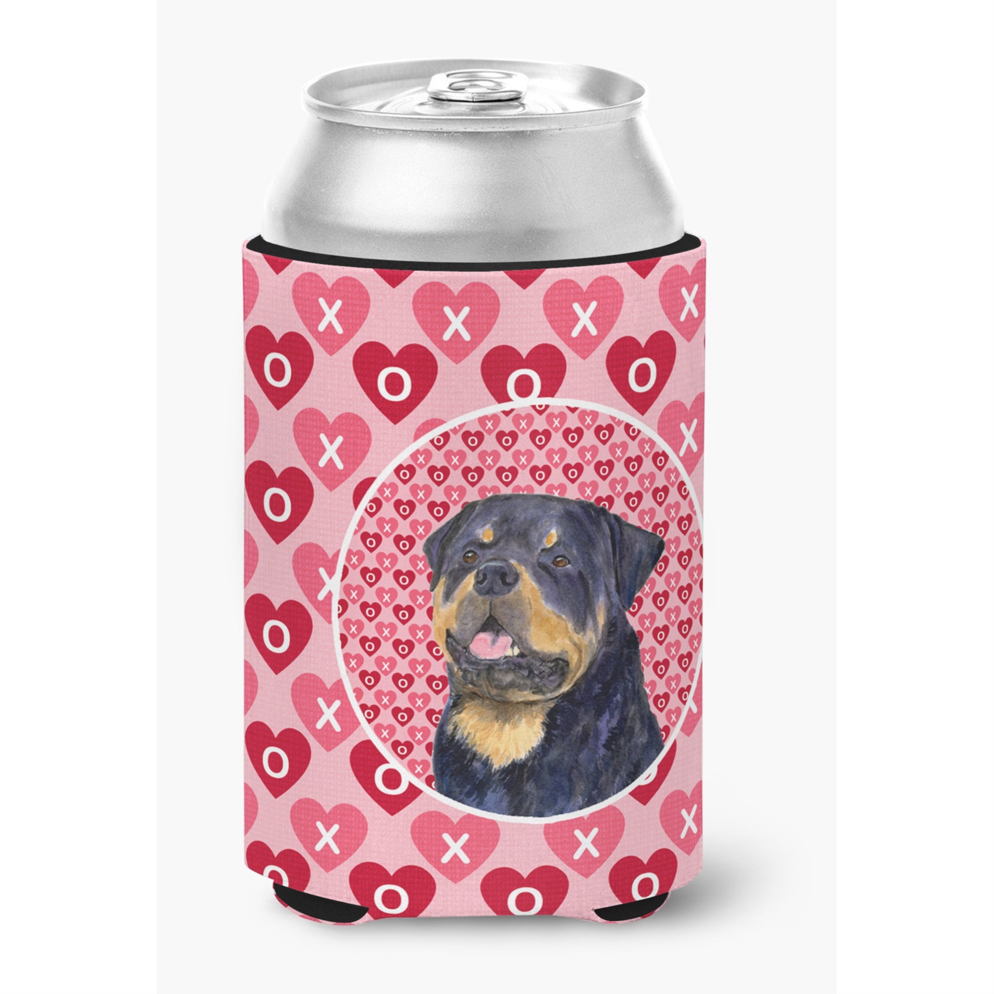 Rottweiler Hearts Love And Valentine'S Day Portrait Can Or Bottle Hugger