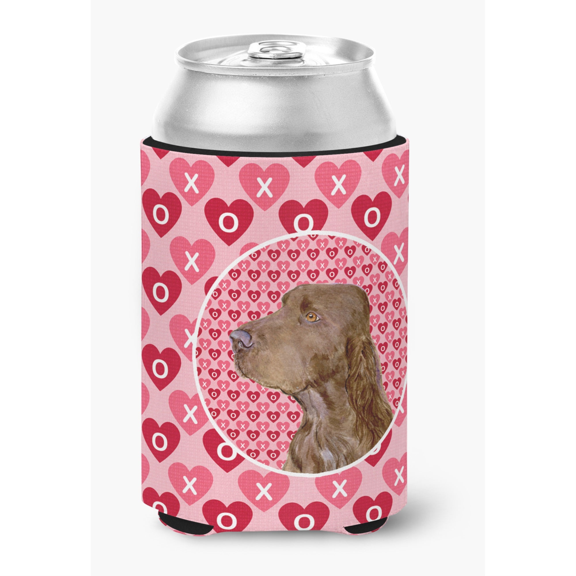 Field Spaniel Hearts Love And Valentine'S Day Portrait Can Or Bottle Hugger