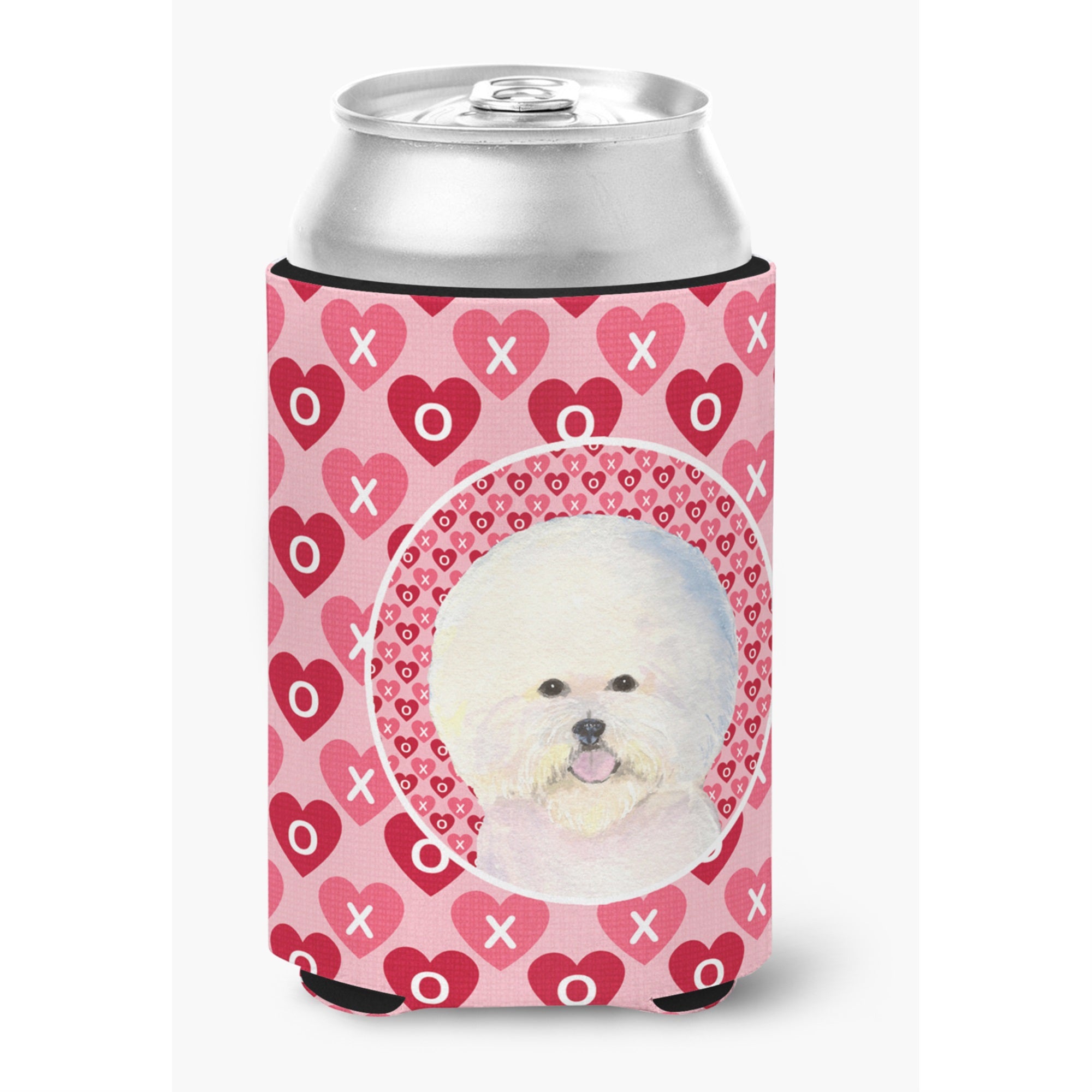 Bichon Frise Hearts Love And Valentine'S Day Portrait Can Or Bottle Hugger