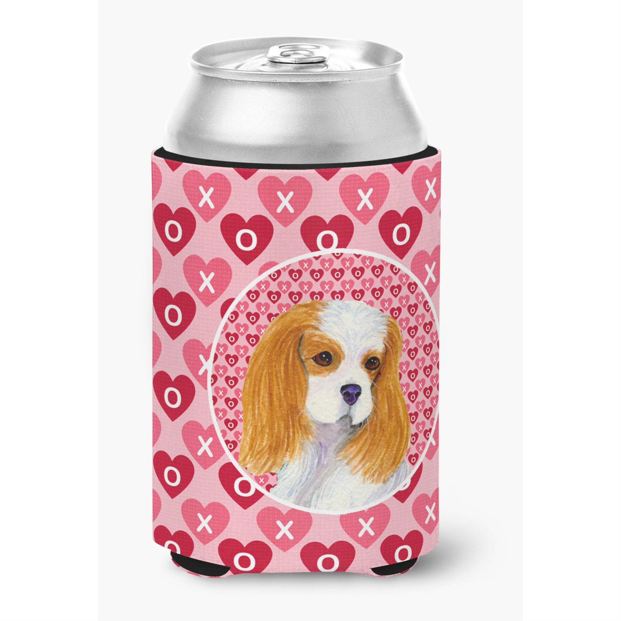 Cavalier Spaniel Hearts Love And Valentine'S Day Portrait Can Or Bottle Hugger