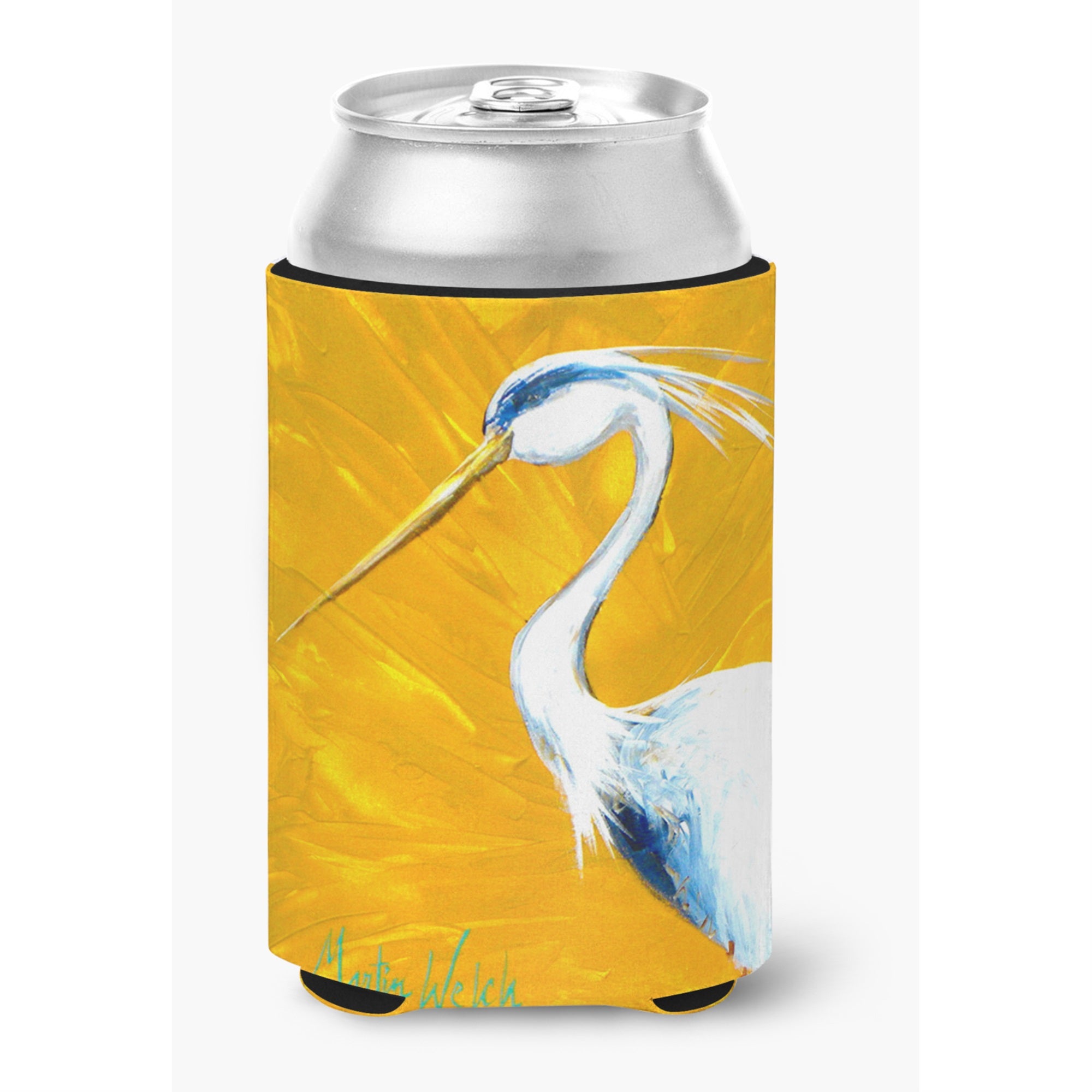 Bird - Blue Heron Col Mustard Can Or Bottle Hugger