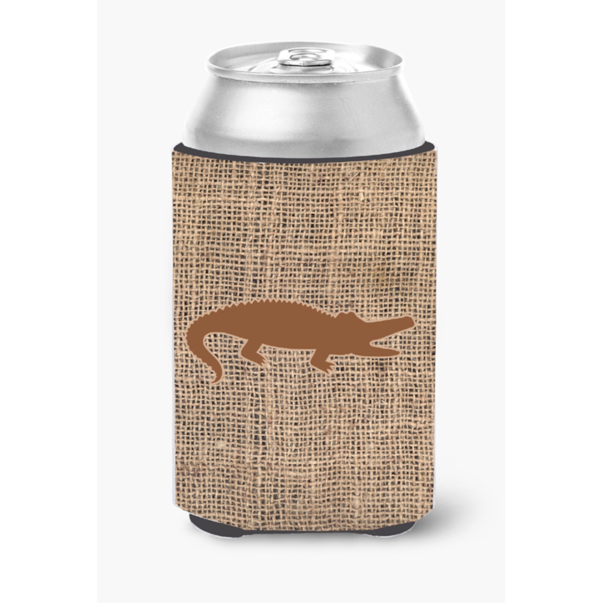 Alligator Burlap And Brown Can Or Bottle Hugger