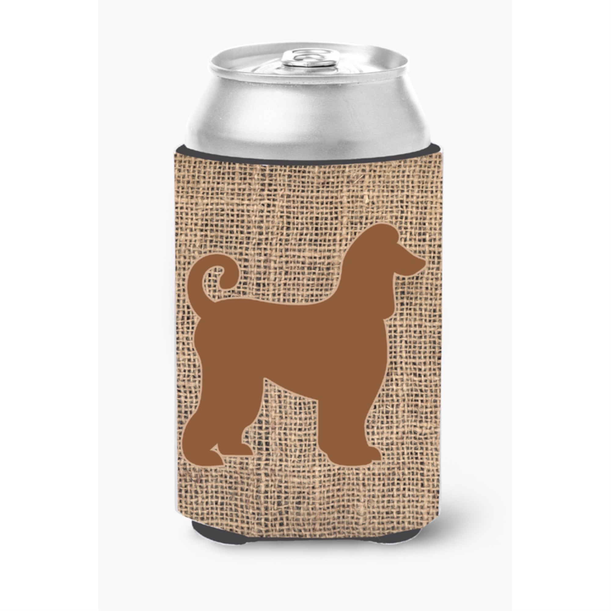 Afghan Hound Burlap And Brown Bb1066 Can Or Bottle Hugger