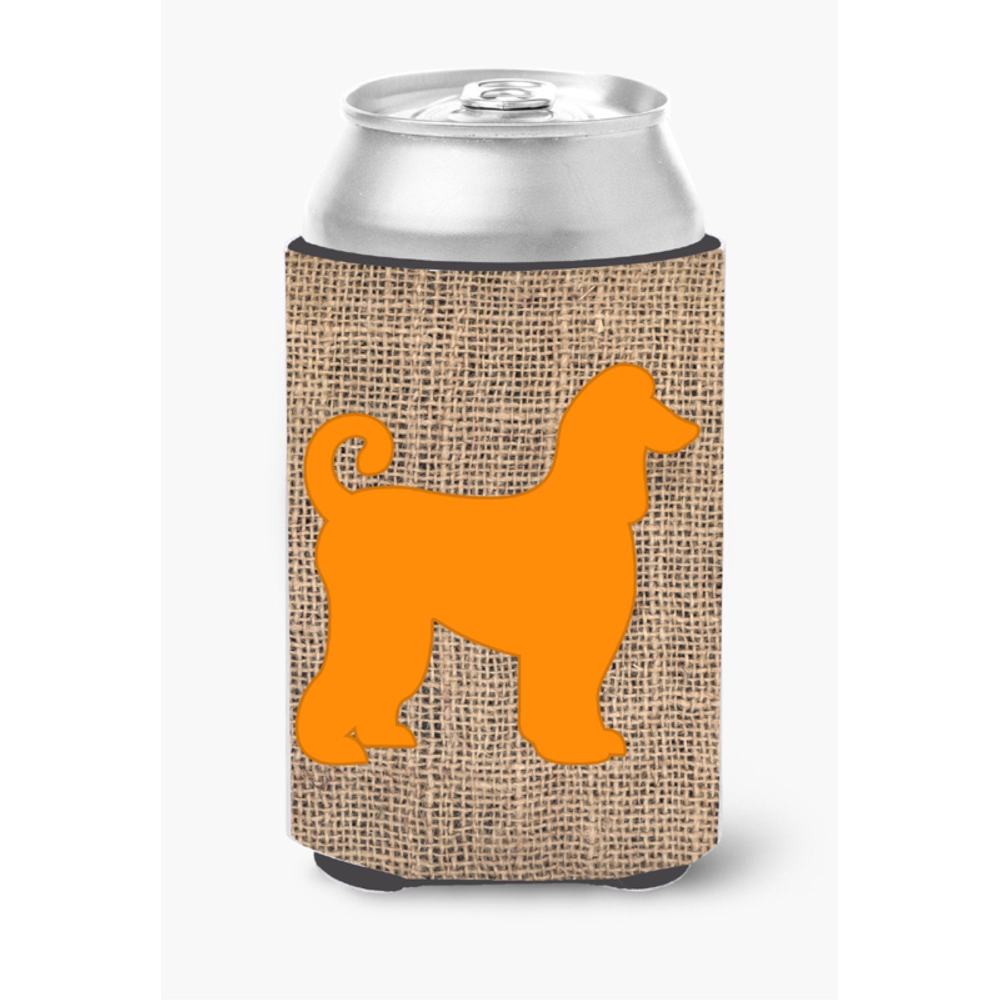 Afghan Hound Burlap And Orange Bb1066 Can Or Bottle Hugger