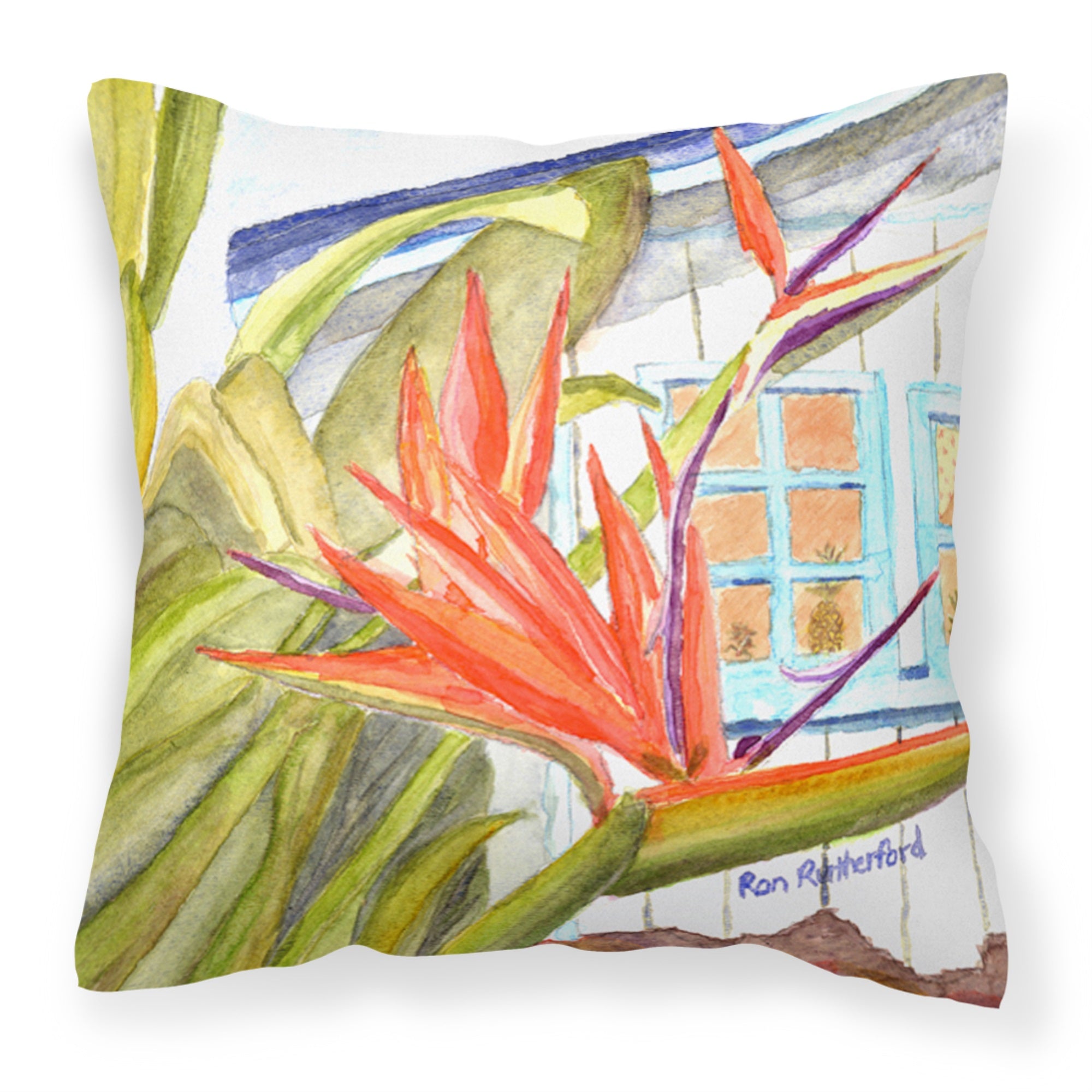 Flower - Bird Of Paradise Fabric Decorative Pillow