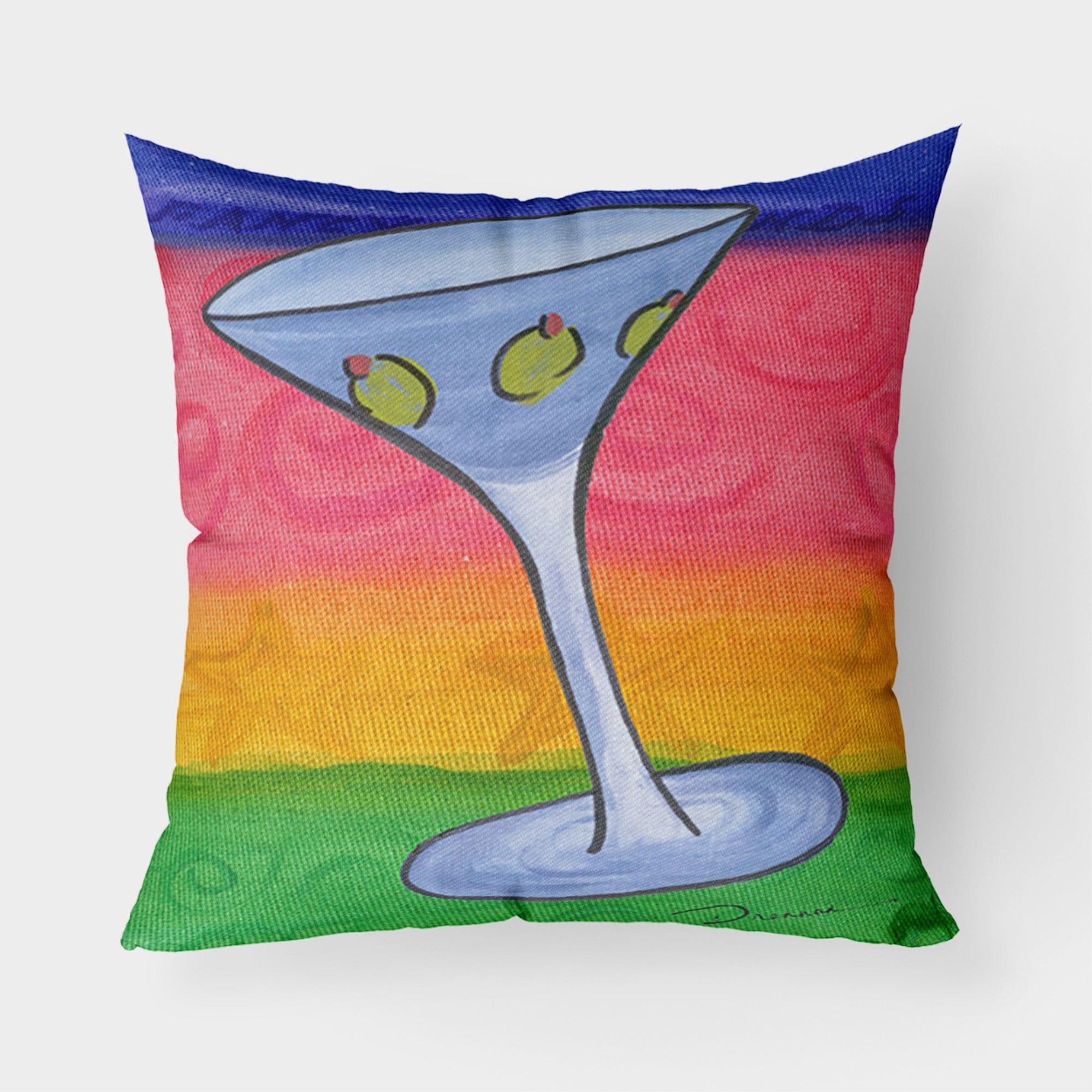 Martini Fabric Decorative Pillow