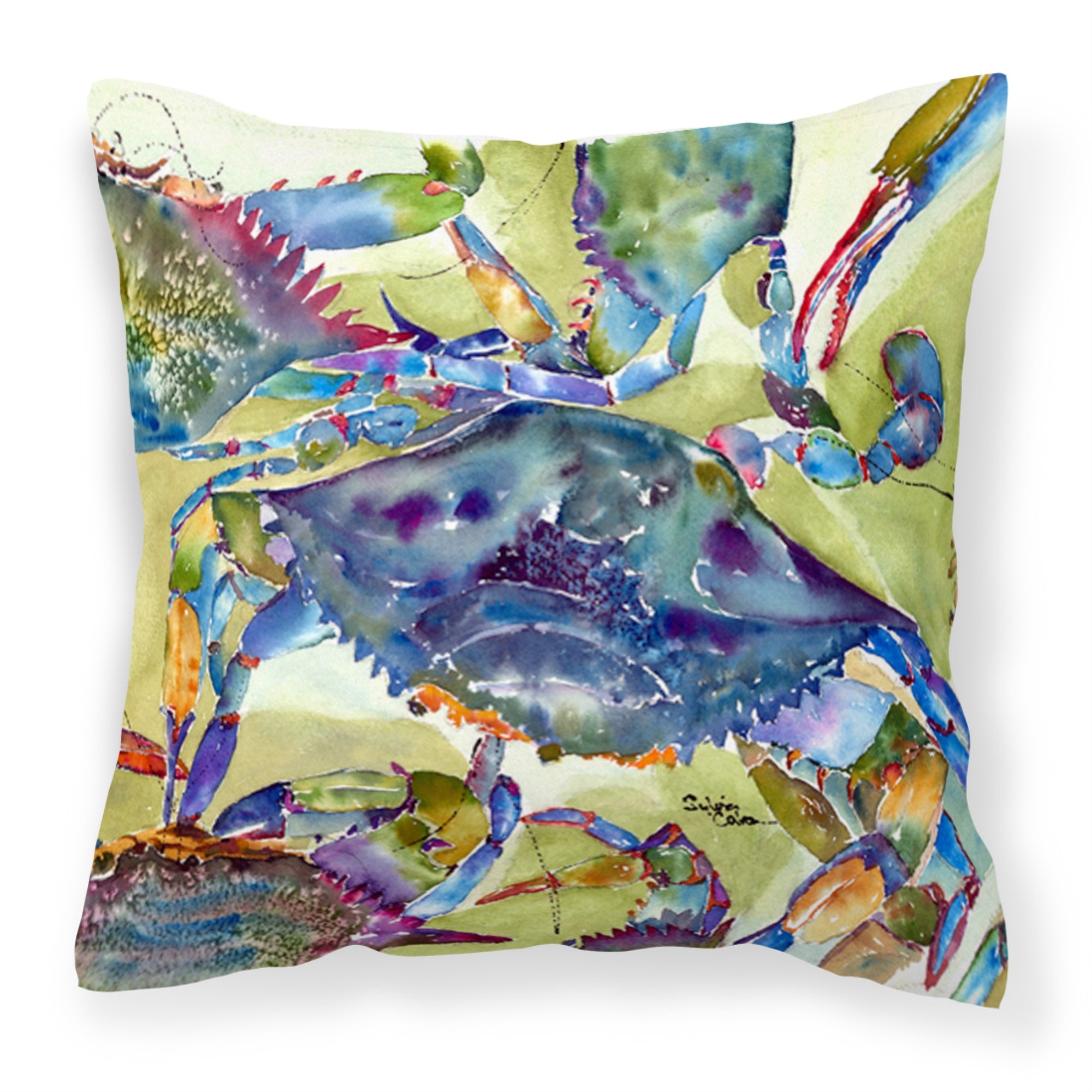 Crab All Over Fabric Decorative Pillow